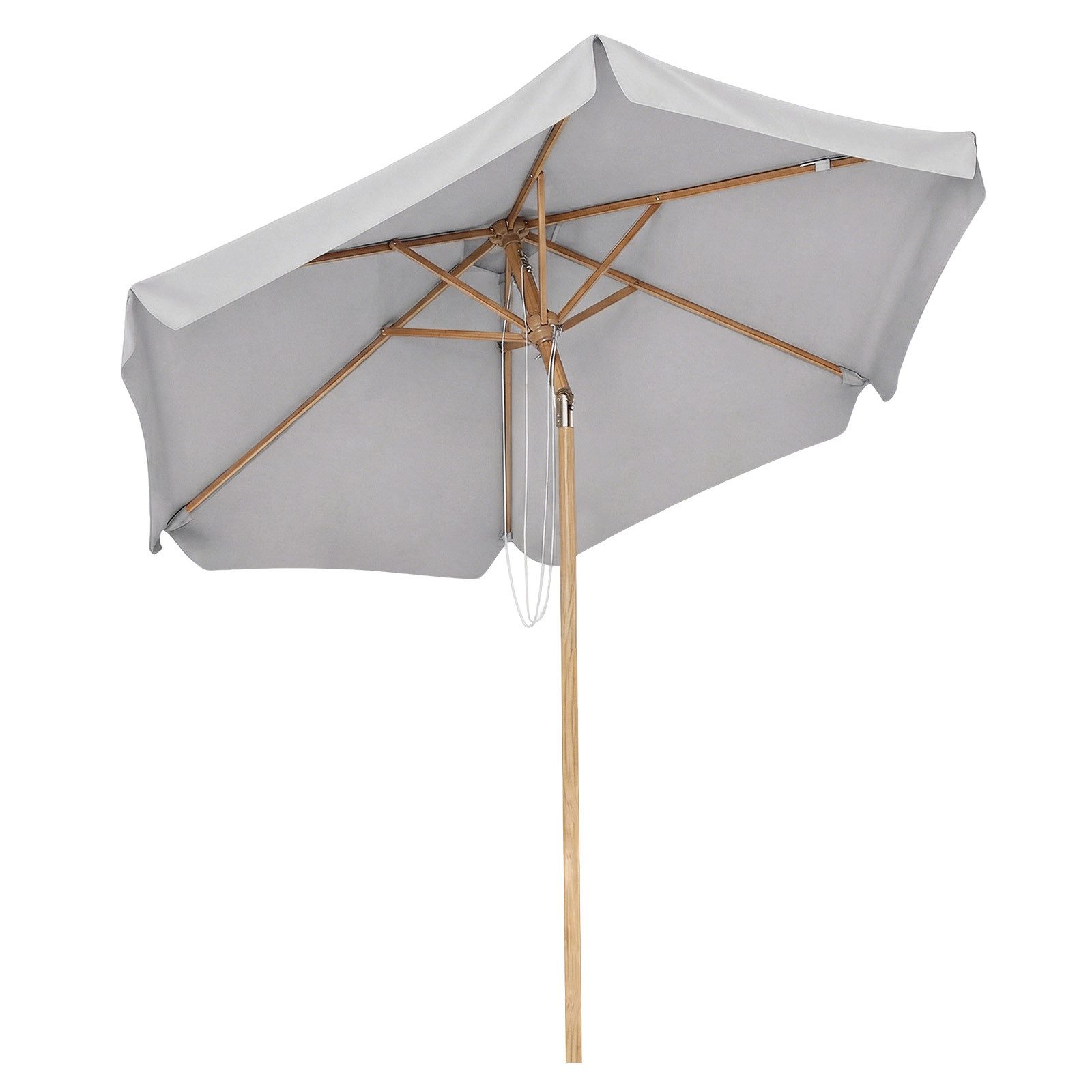 Sekey Balkonschirm Ø 200 cm Sonnenschirm Holzoptik Gartenschirm für Terrasse und Hof, LxB: 200,00x220,00 cm, Stabiler Sonnenschirm knickbar, UV Schutz 50+