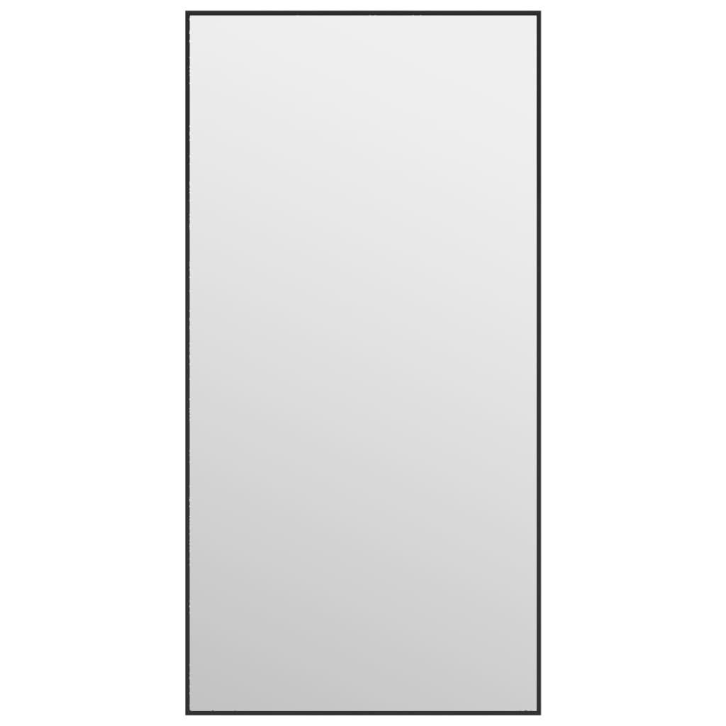 Spiegel Türspiegel Schwarz 40x80 cm Glas und Aluminium