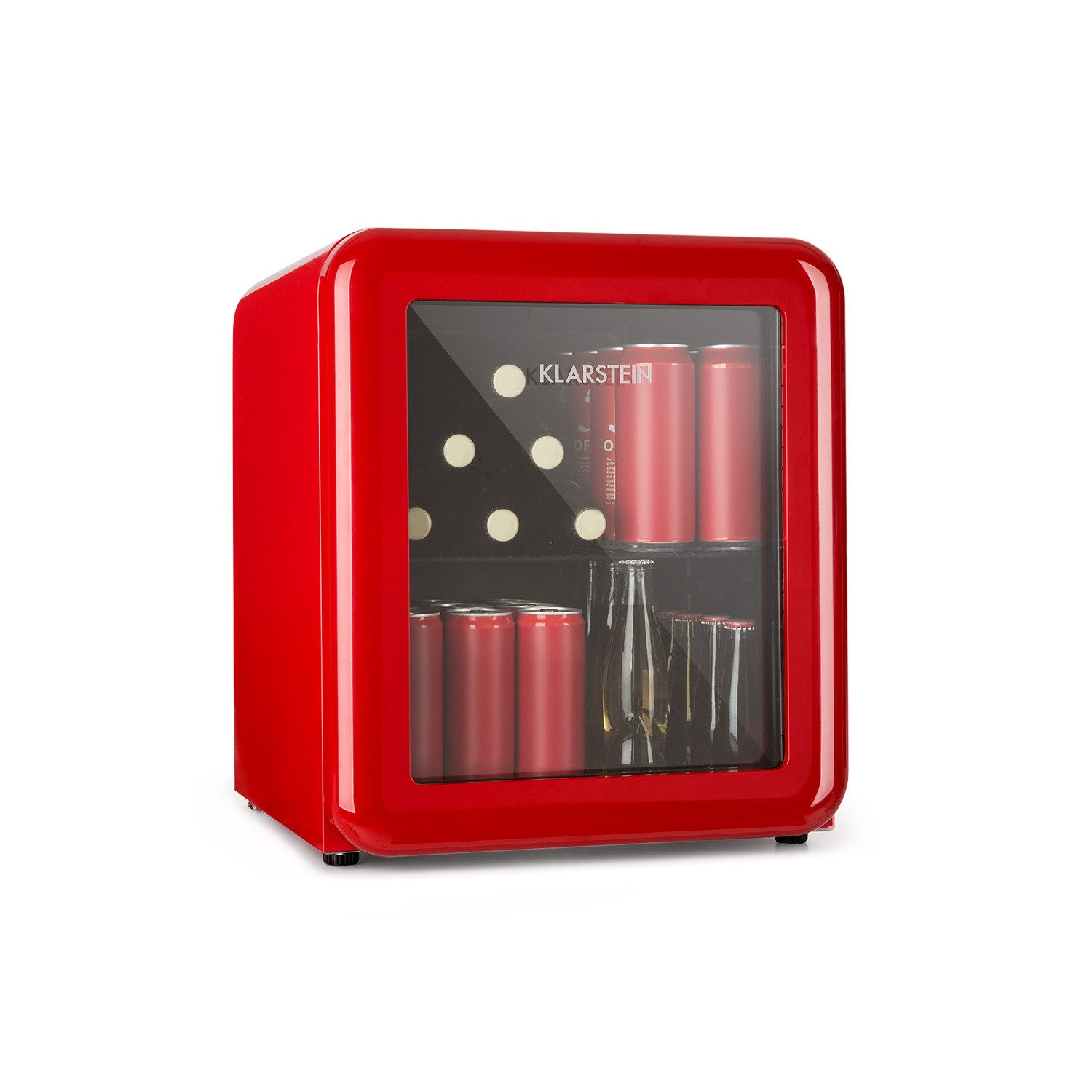 Klarstein Table Top Kühlschrank HEA13-PopLife-48-r 10046073, 50 cm hoch, 44 cm breit, Bier Hausbar Getränkekühlschrank Hotel Mini Fridge