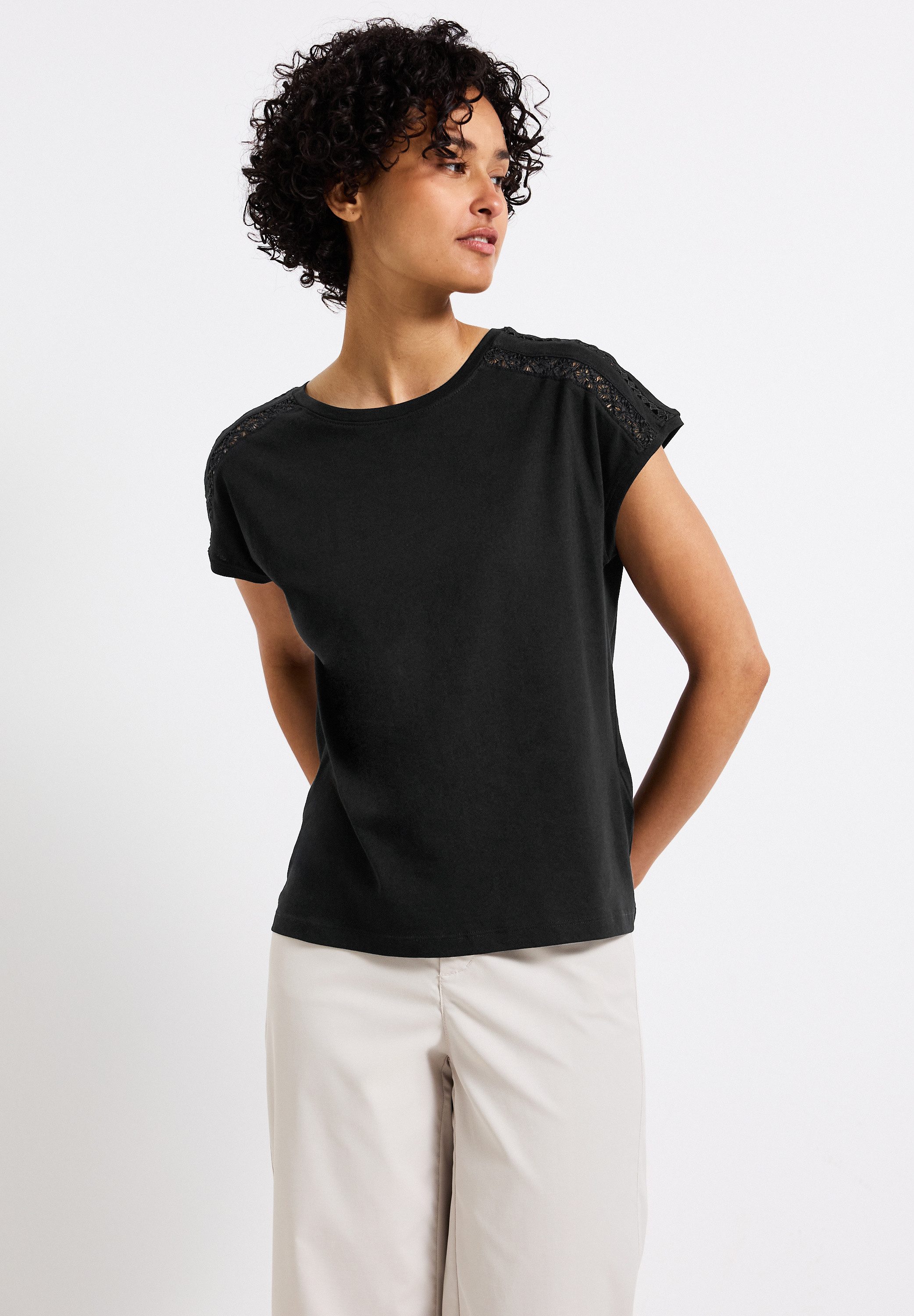 STREET ONE T-Shirt mit Häkeldetails günstig online kaufen