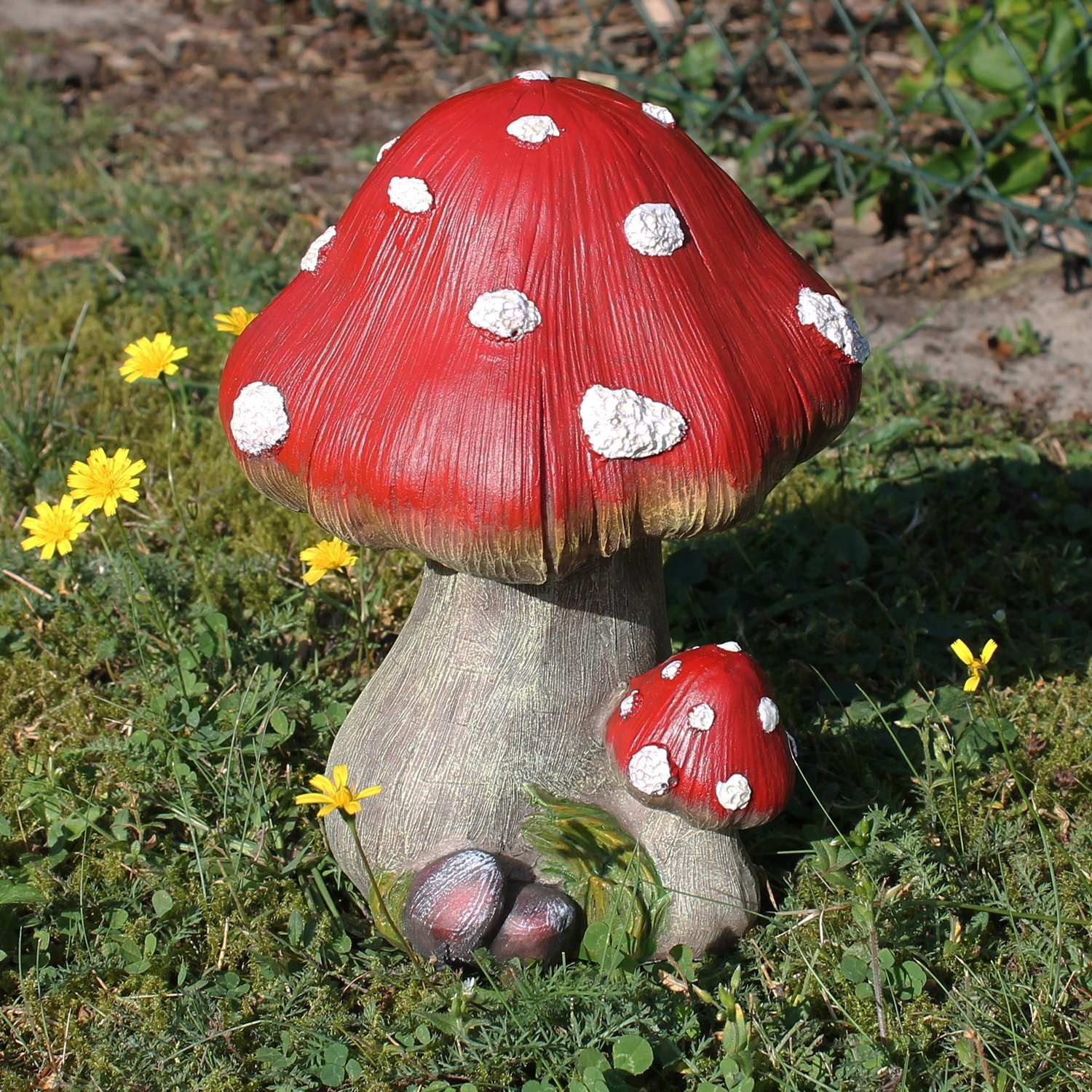 Fachhandel Plus Dekofigur Fliegenpilz Deko Dekopilze 22 cm Pilzfiguren Deko Fliegenpilz (1 St), Märchenhafter Hingucker