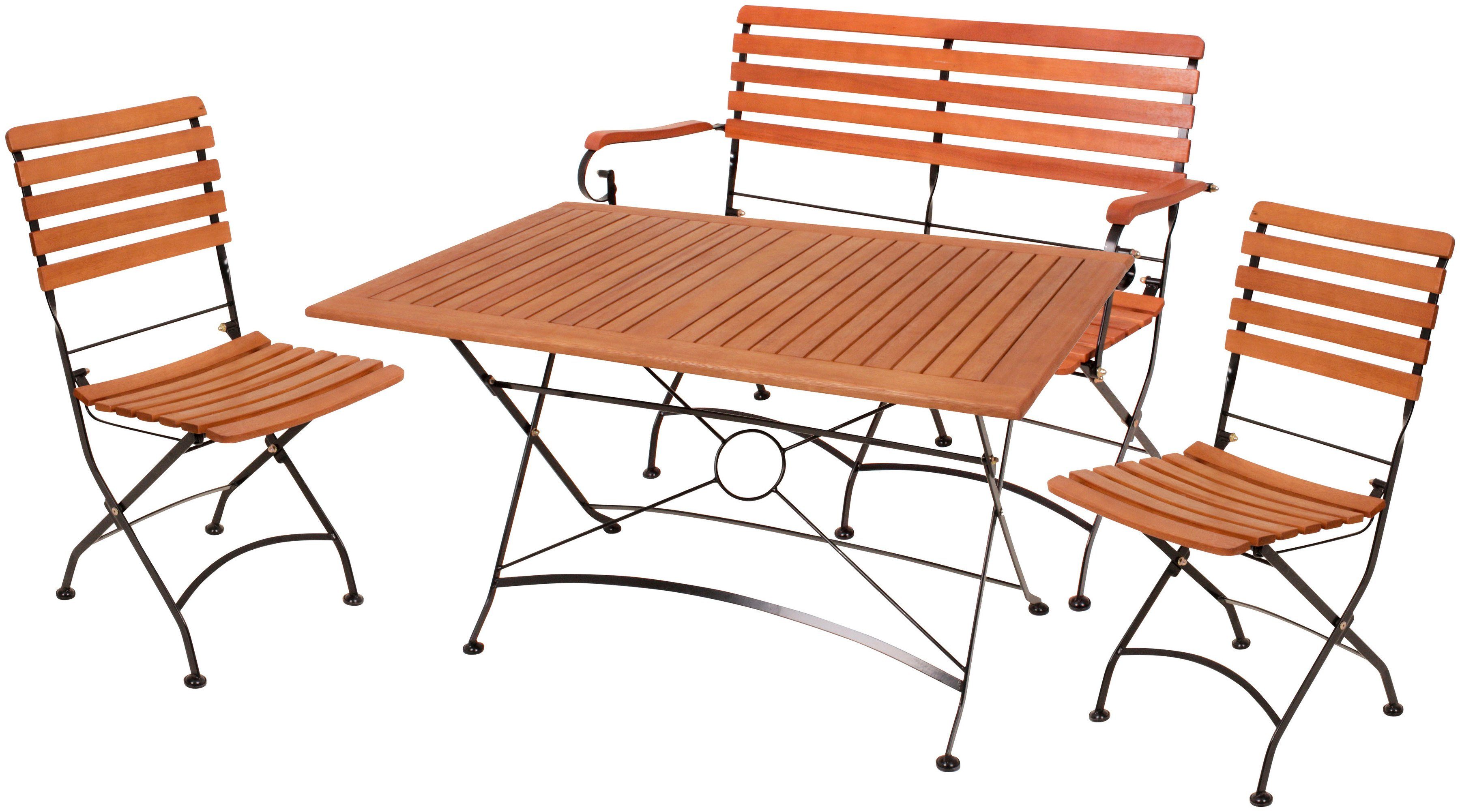 Garden Pleasure Garten-Essgruppe WIEN, (4-tlg), mit praktischer Klappfunktion