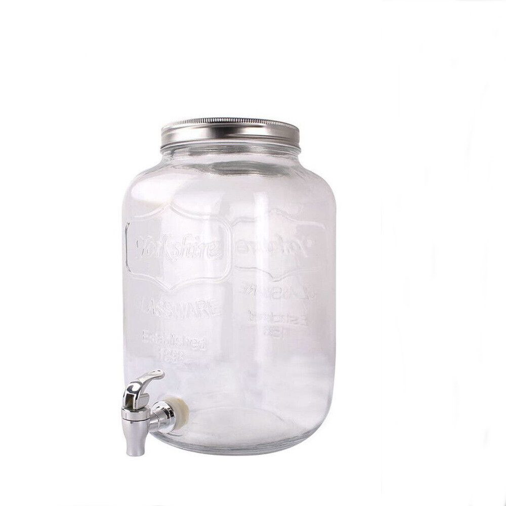 Trinkschale 8L Getränkespender XXL Wasserspender Dispenser Glas Behälter mit Zapfh