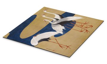 Posterlounge Alu-Dibond-Druck Suzuki Kiitsu, Kraniche, Wohnzimmer Japandi Malerei