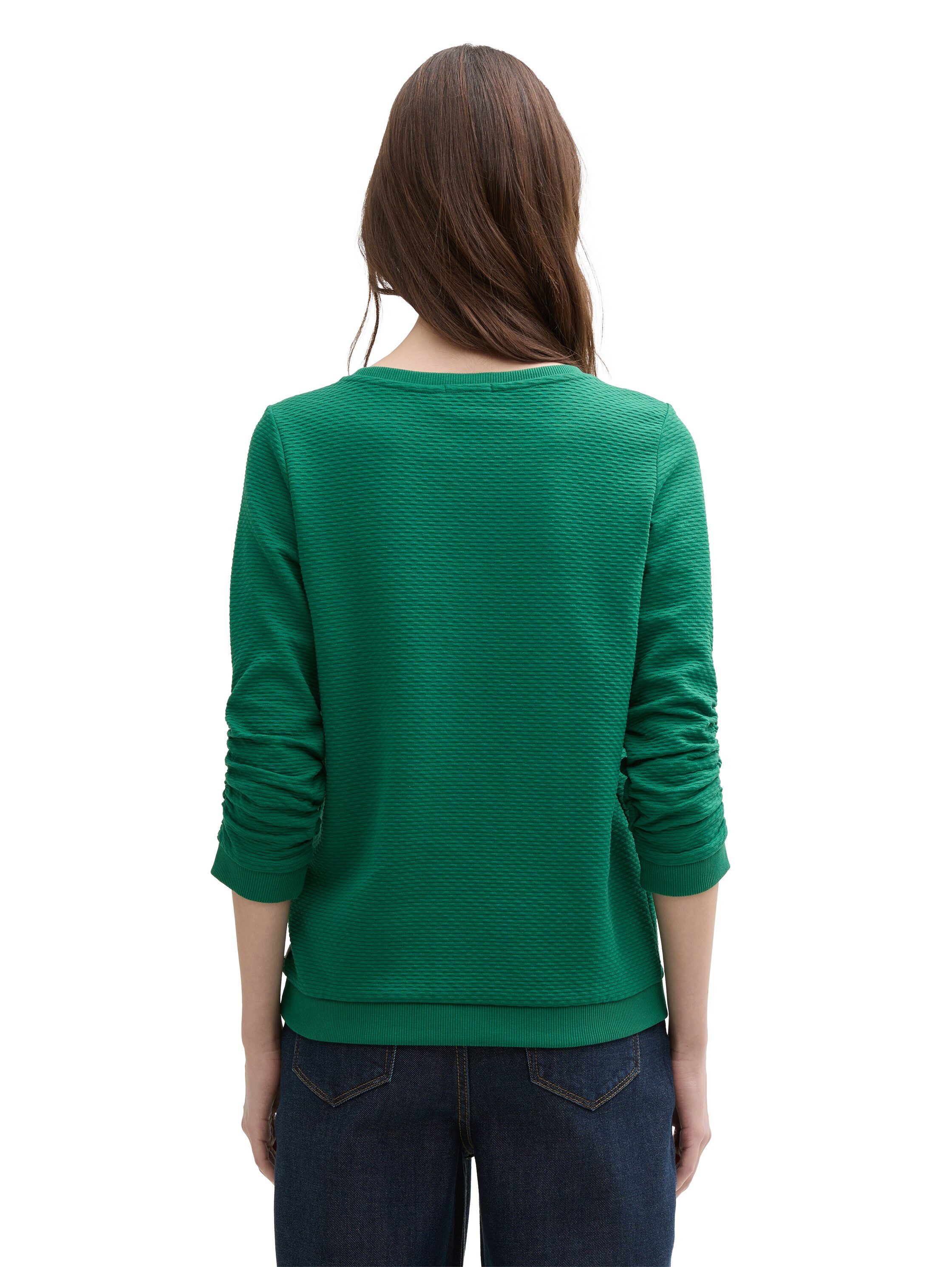 TOM TAILOR Denim Sweatshirt mit gerafften Ärmeln günstig online kaufen