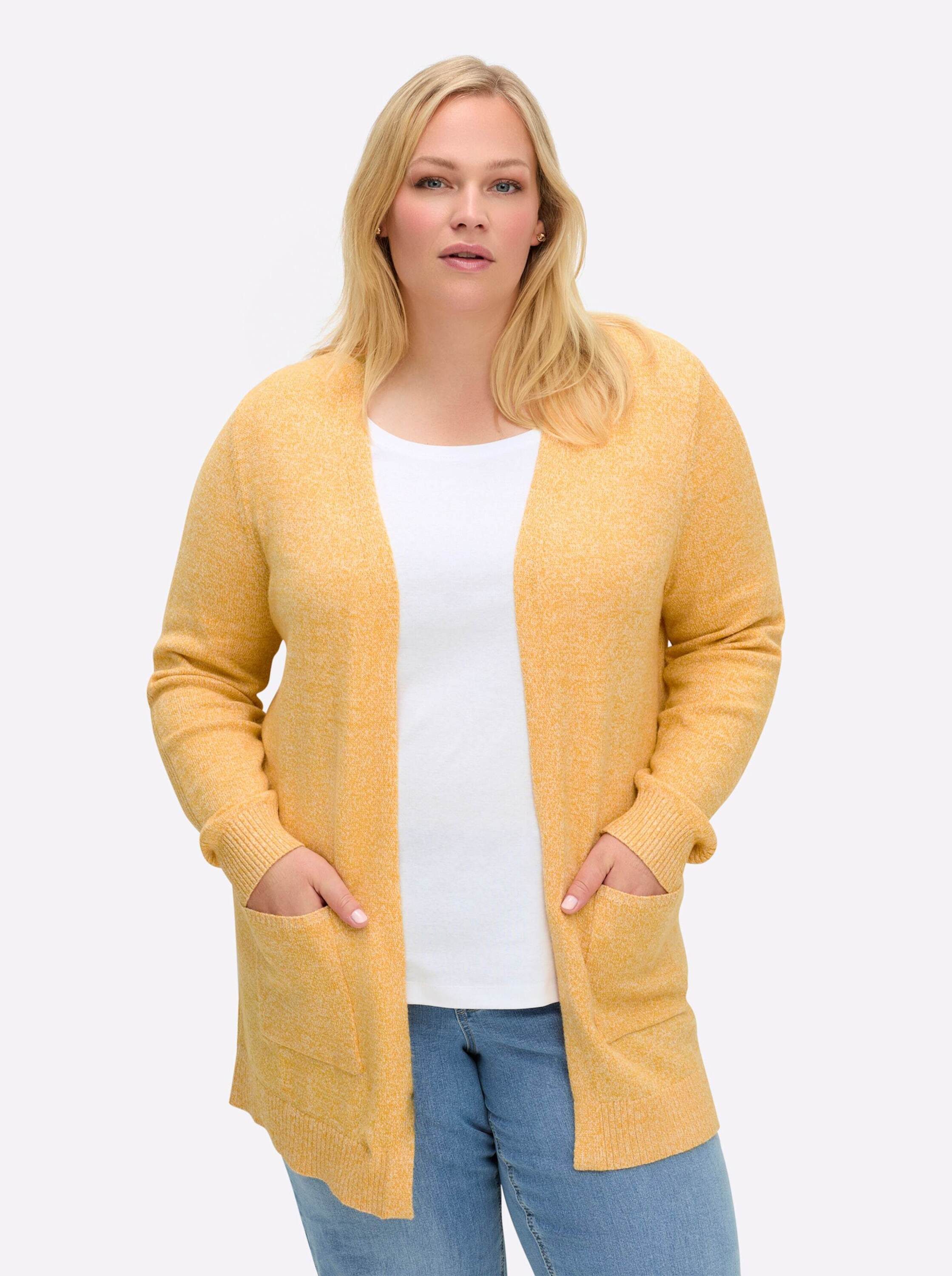 Sheego Strickjacke Strickjacke Langarm Jersey günstig online kaufen