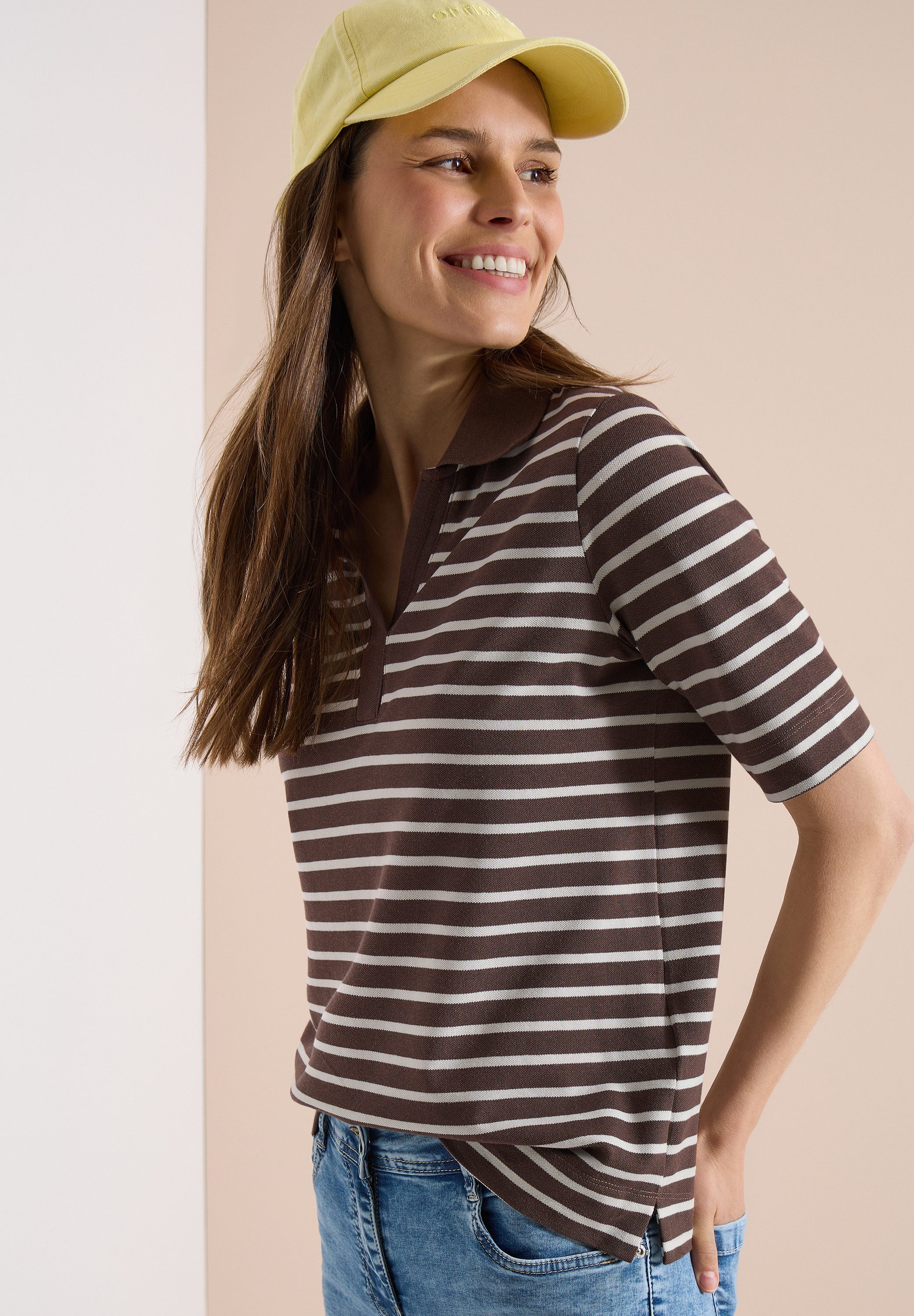 CECIL Poloshirt im Streifen-Design