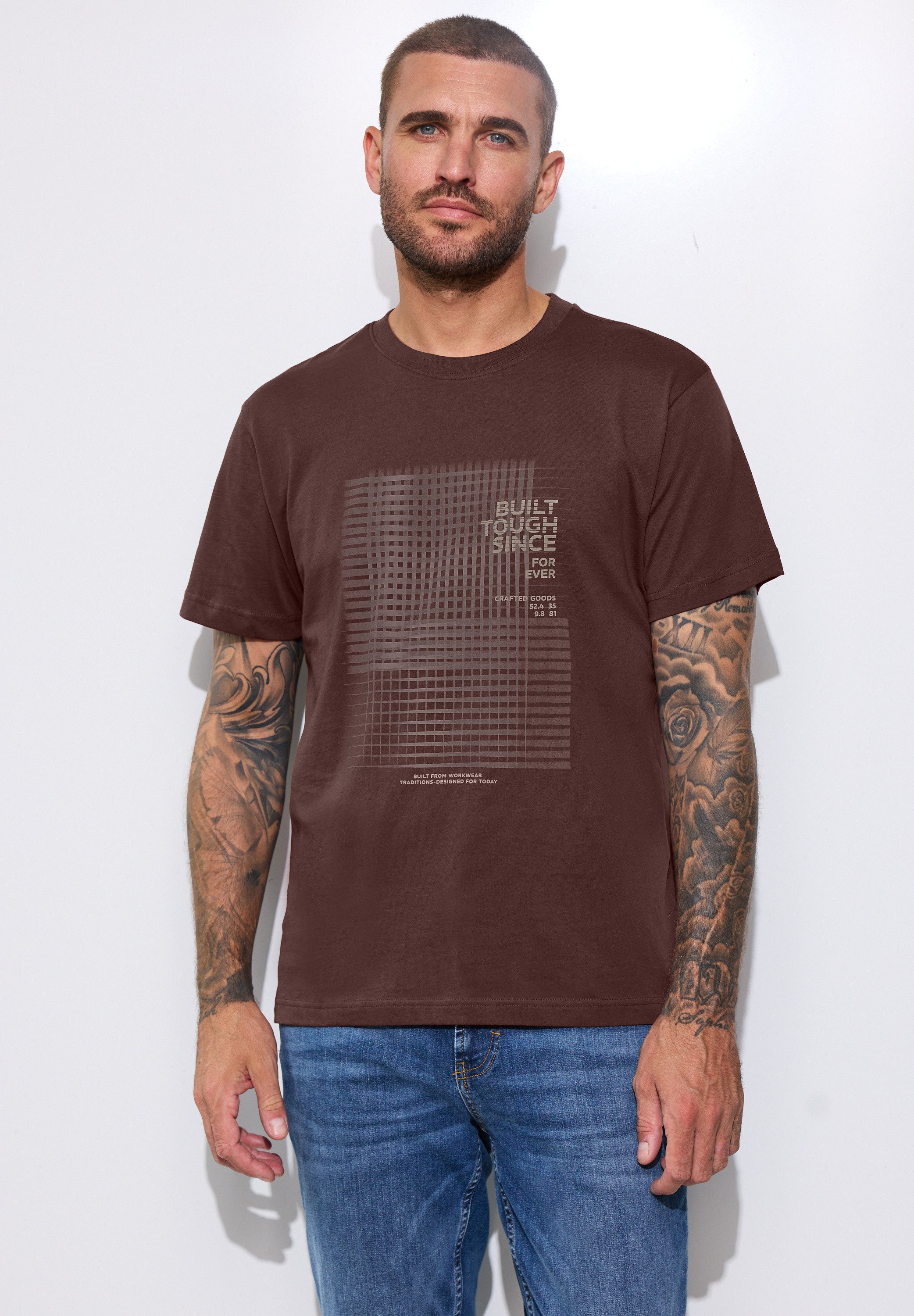 STREET ONE MEN T-Shirt aus reiner Baumwolle