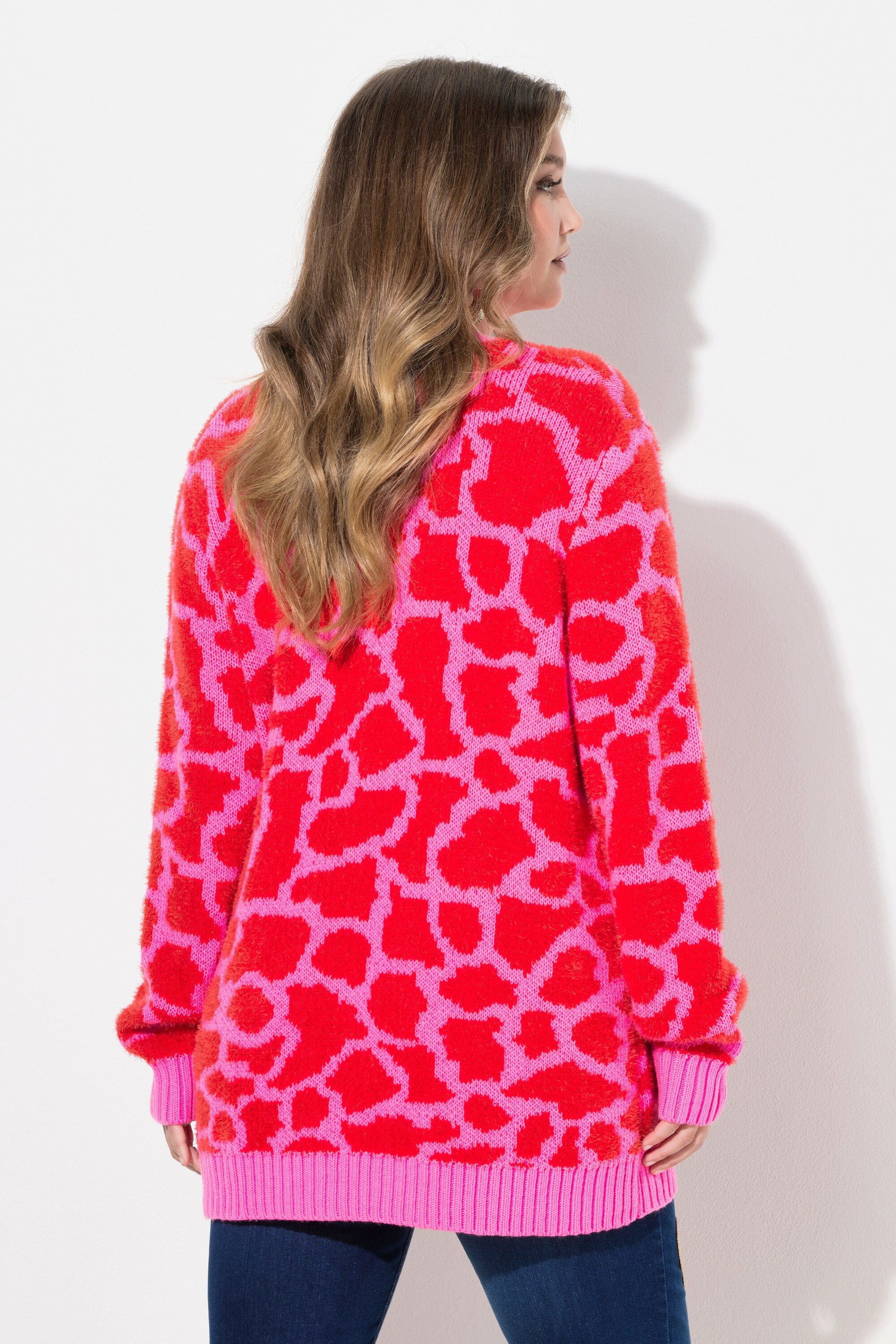 MIAMODA Strickjacke Strickjacke Regular Fit farbiges Leomuster