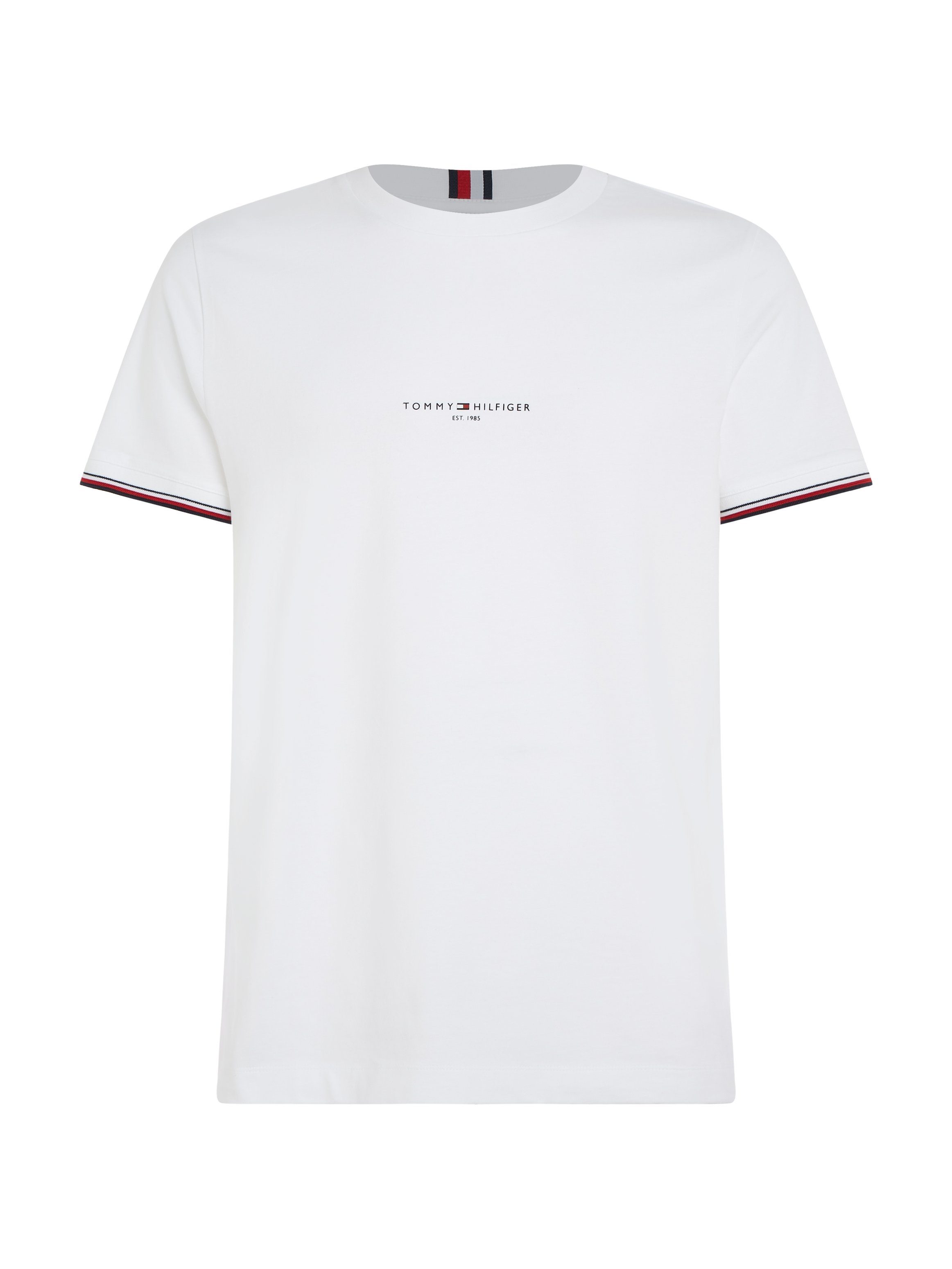 T-Shirt White TIPPED Hilfiger TOMMY Tommy TEE LOGO