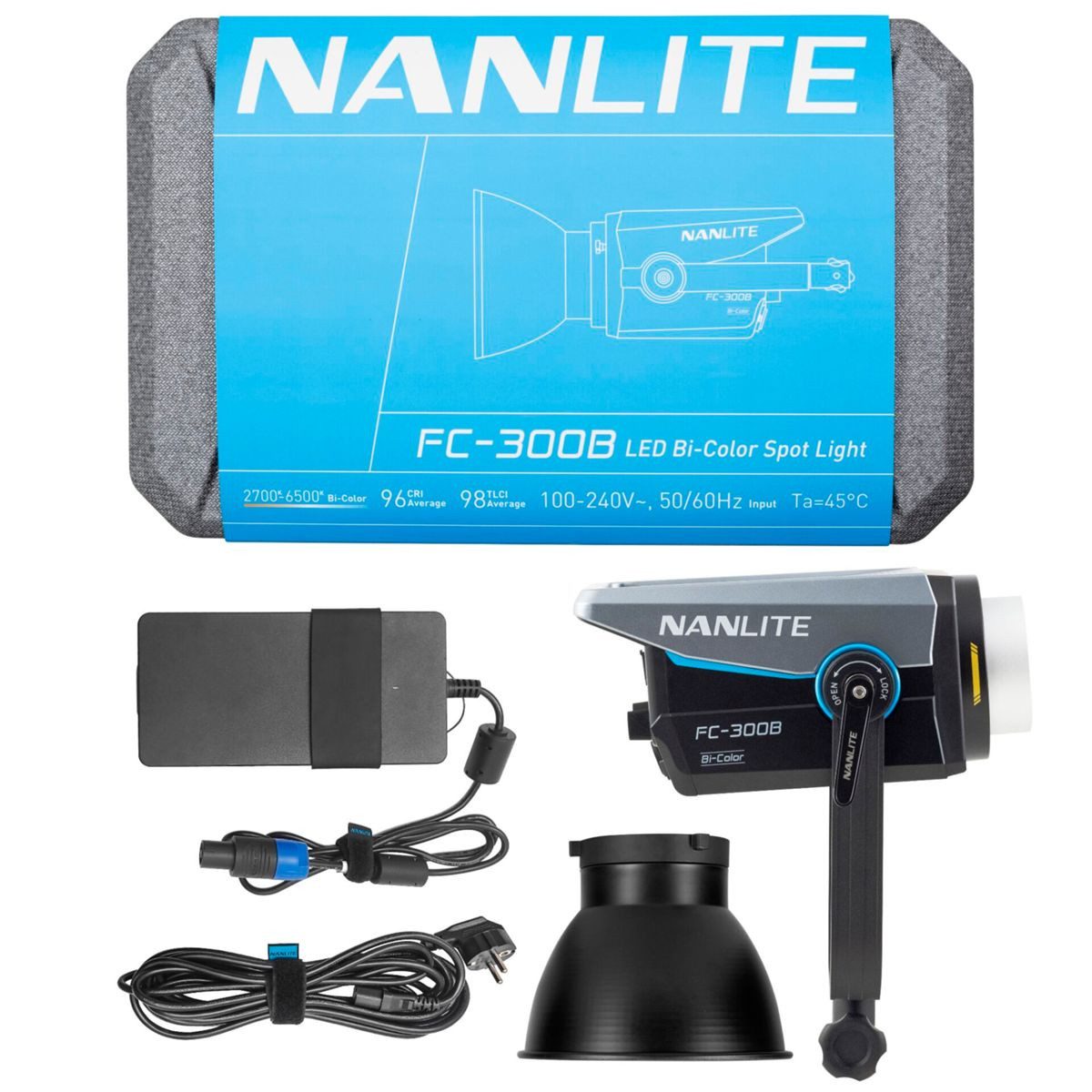Nanlite LED Studiobeleuchtung FC-300B Bi-Color Reportage-Studio-Scheinwerfer