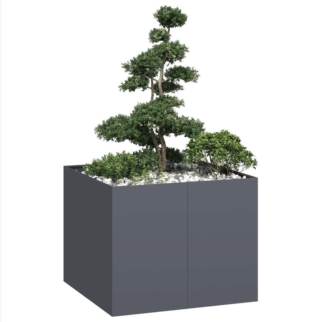 vidaXL Hochbeet 100 x 100 x 80 cm Pflanzgefäß Anthrazit 100x100x80 cm Stahl