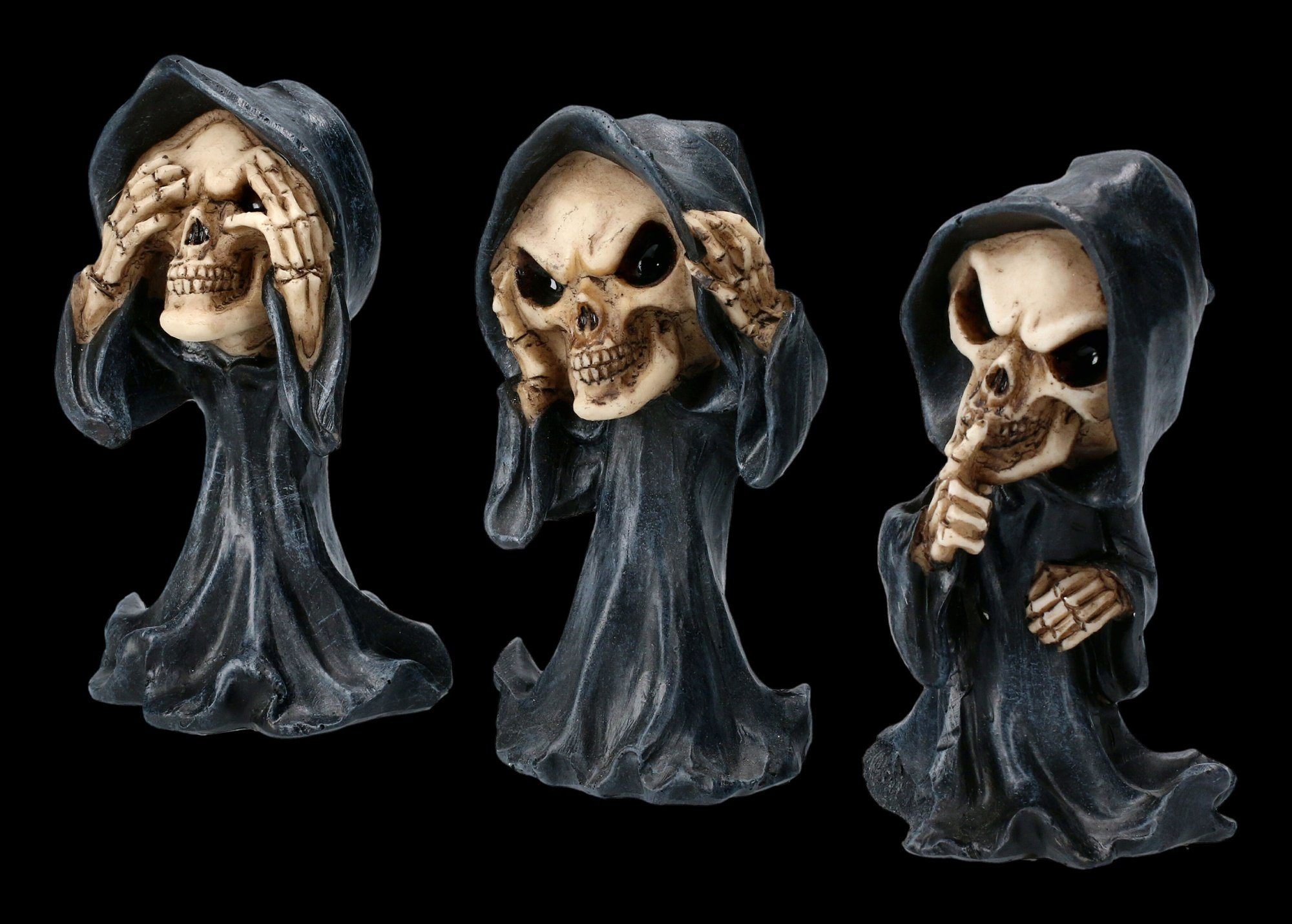 Figuren Shop GmbH Dekofigur Sensenmann Figuren - Reaper nichts Böses - Gothic Fantasy Dekofigur