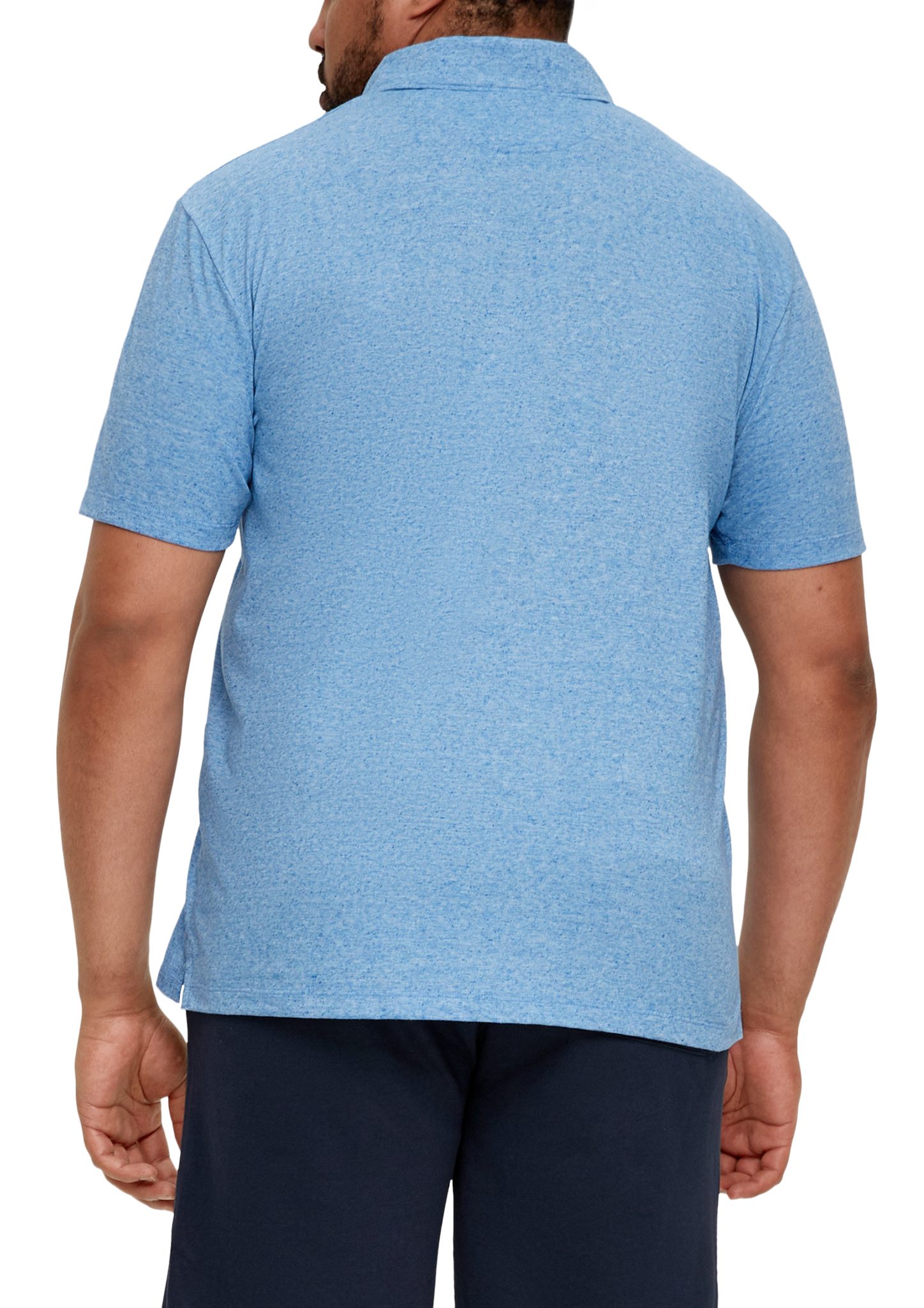 s.Oliver Polo-Shirt hellblau Meliertes Kurzarmshirt