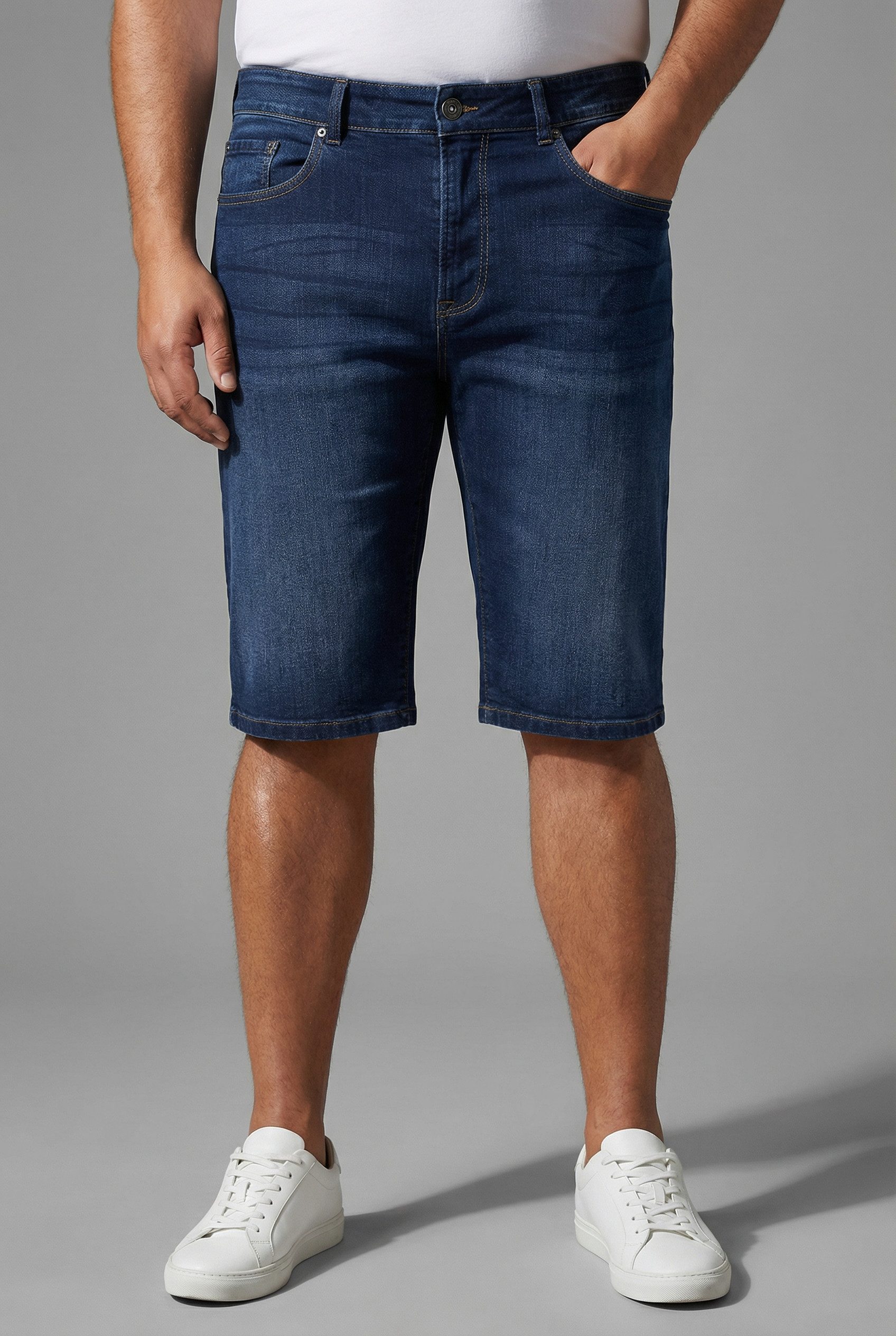 Man's World Plus Jeansbermudas gerade geschnittenes Bein, normale Leibhöhe, Regular-Fit
