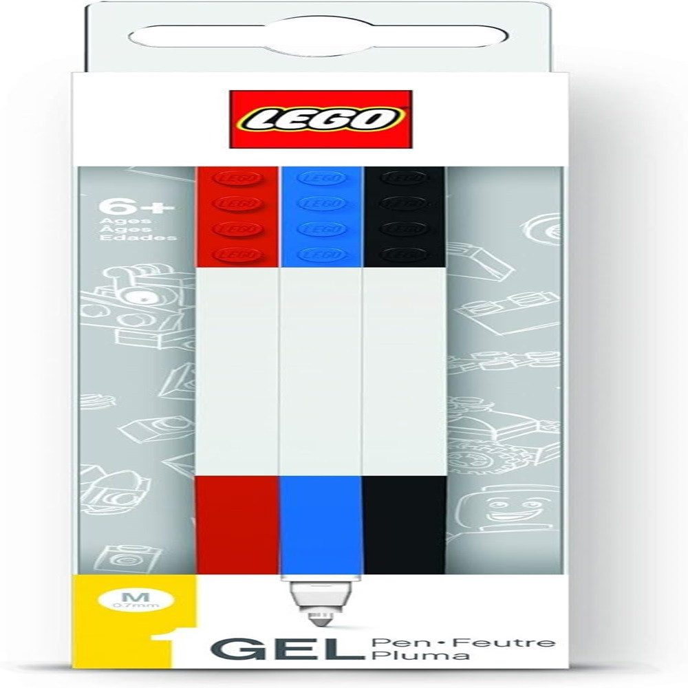 LEGO® Gelroller Schreibwaren Set (3) in Schwarz/Rot/Blau alspaß, Trendige Schreibware, (3-tlg)