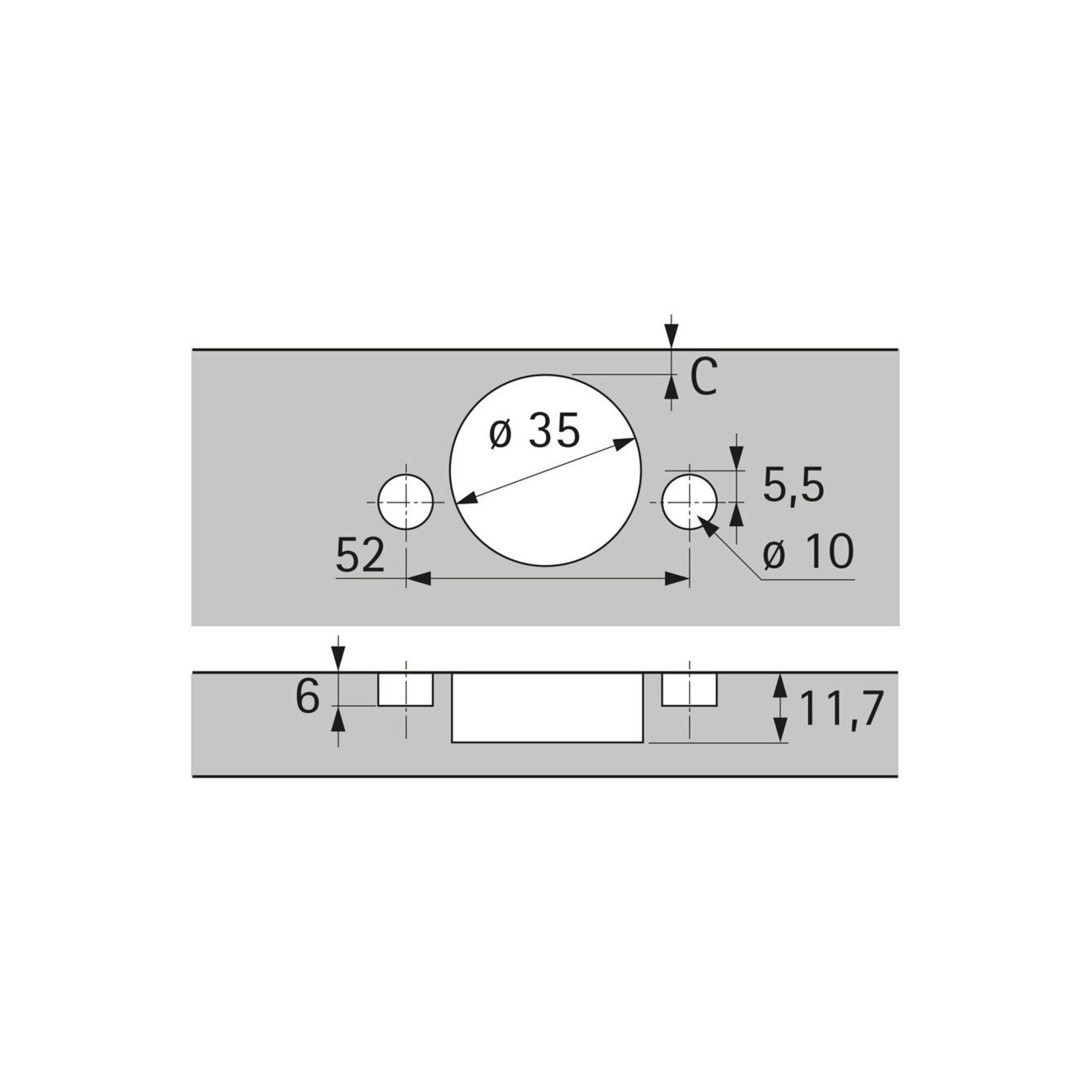 Hettich Möbelbeschlag Weitwinkelscharnier Sensys 8657i THS 55 vern.HETTICH