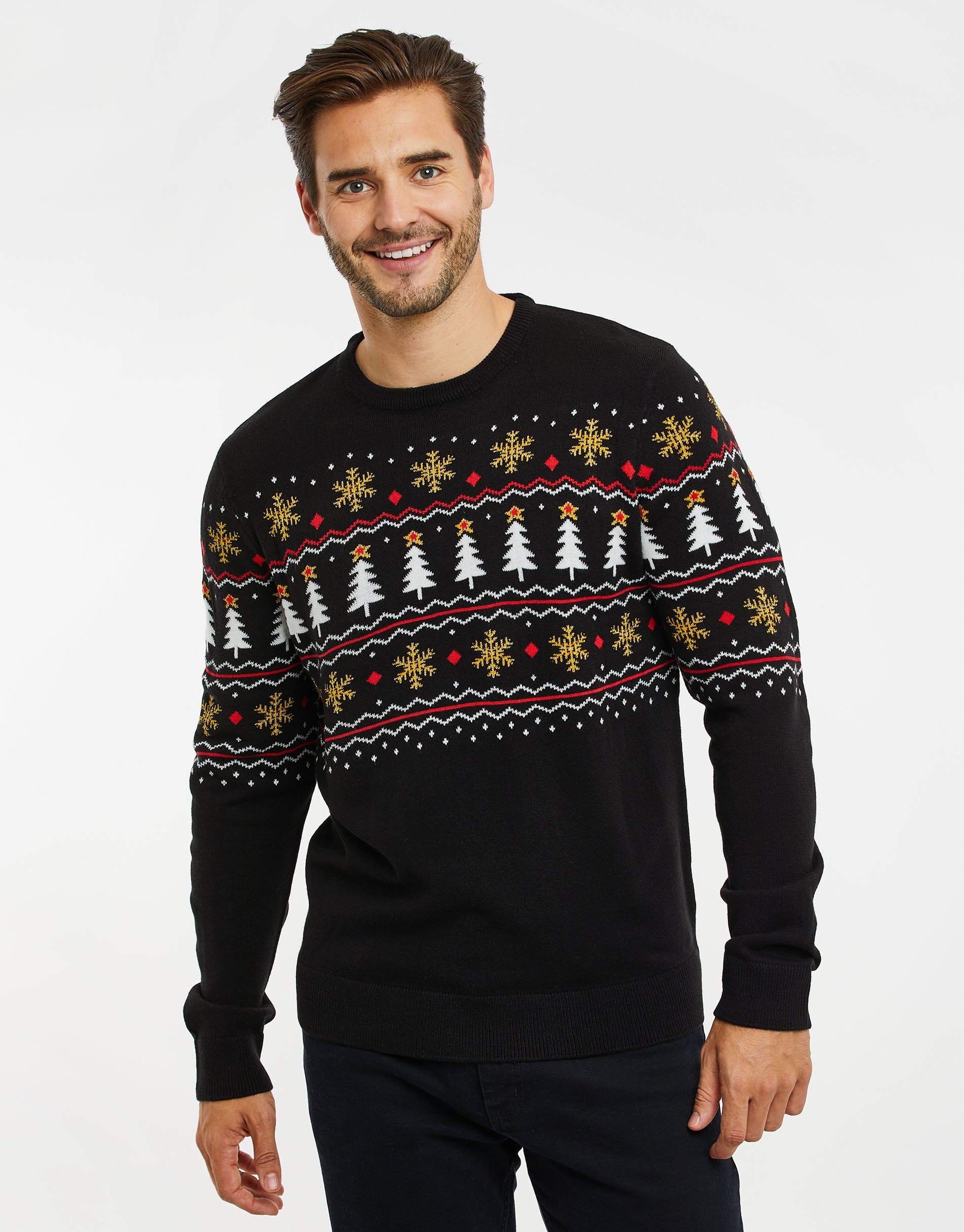 Threadbare Weihnachtspullover THB Mens Christmas Jumper Knitwear ELP