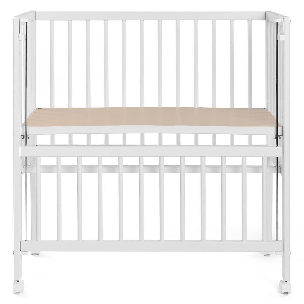 Fillikid Beistellbett Vario 2in1 - Weiß, 2-tlg., Stubenwagen auch für Boxspringbett Gitterbett verstellbar mit Rollen – Bild 3 von 5