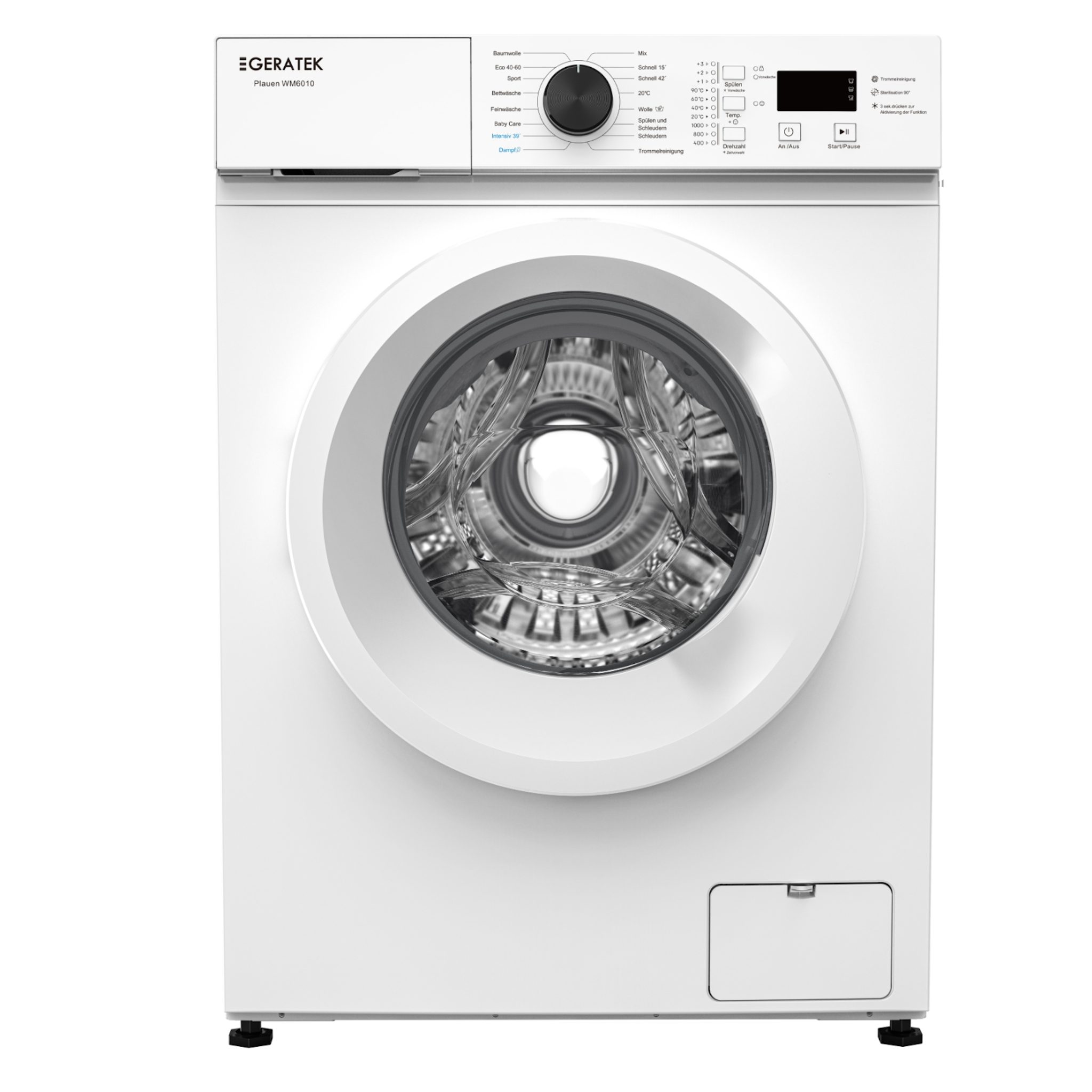 Geratek Waschmaschine Plauen WM6010, 6 kg, 1000 U/min, 16 Programme / mit Dampf / Baby Care