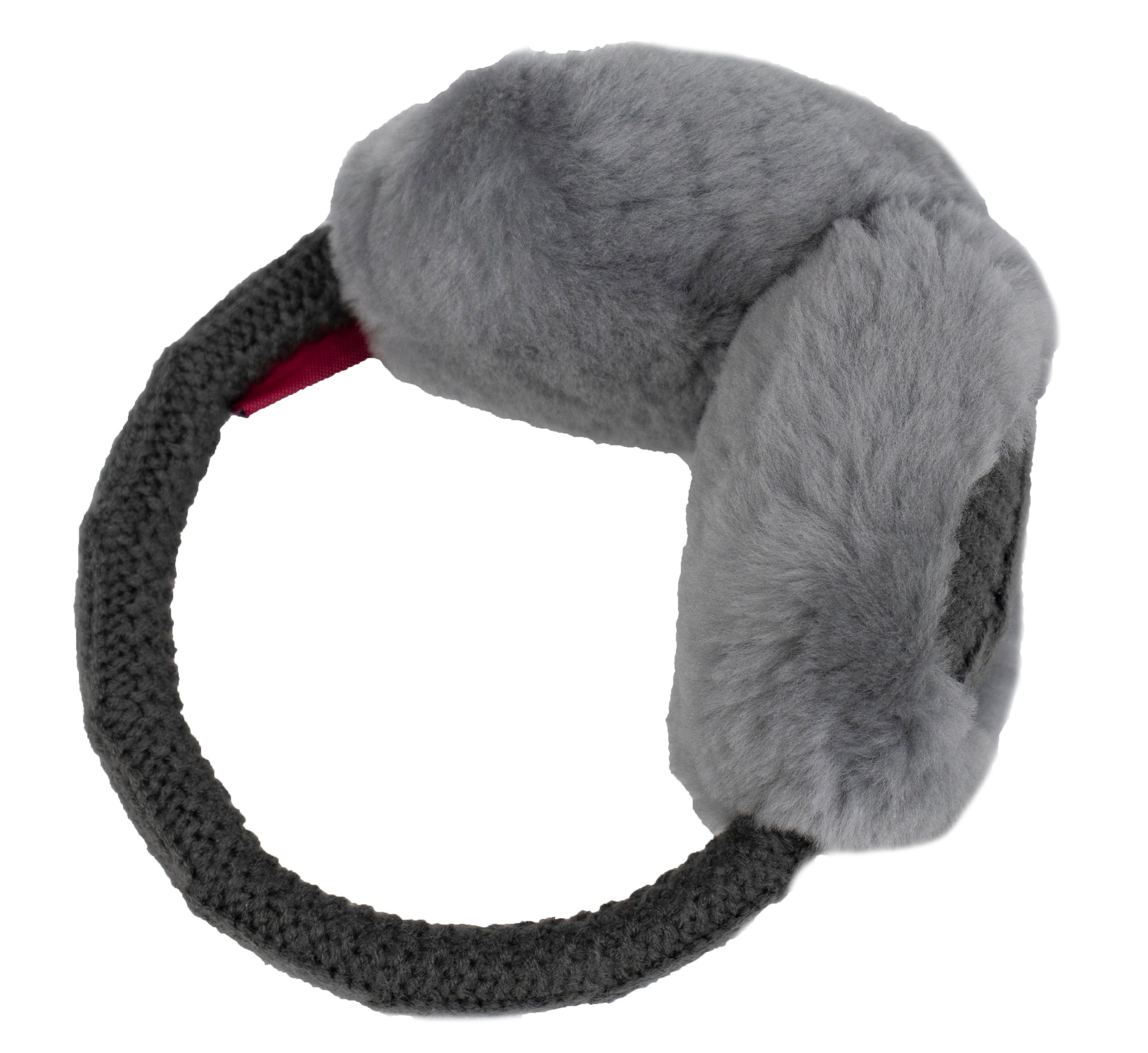 Reissner Lammfelle Ohrenwärmer Kopfbügel Ohrenschützer MIKA Merino Lammfell & Strickware gefüttert mit weichem Lammfell