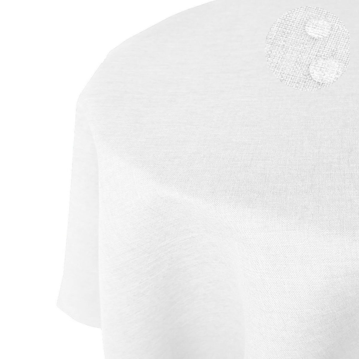 Tischdecke Leinenoptik RUND Tischdecke uni Gartentischdecke, günstig online kaufen