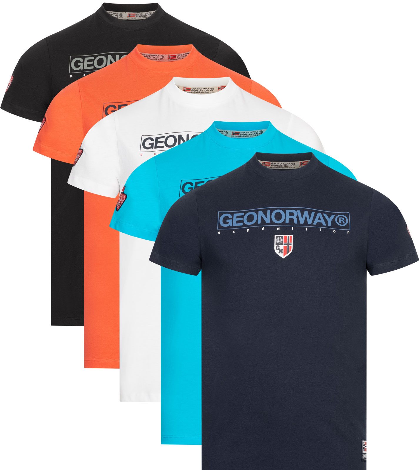 Geographical Norway Kurzarmshirt Geographical Norway T-Shirt Herren Shirt Hemd Sommer Baumwolle Print – Bild 4 von 5