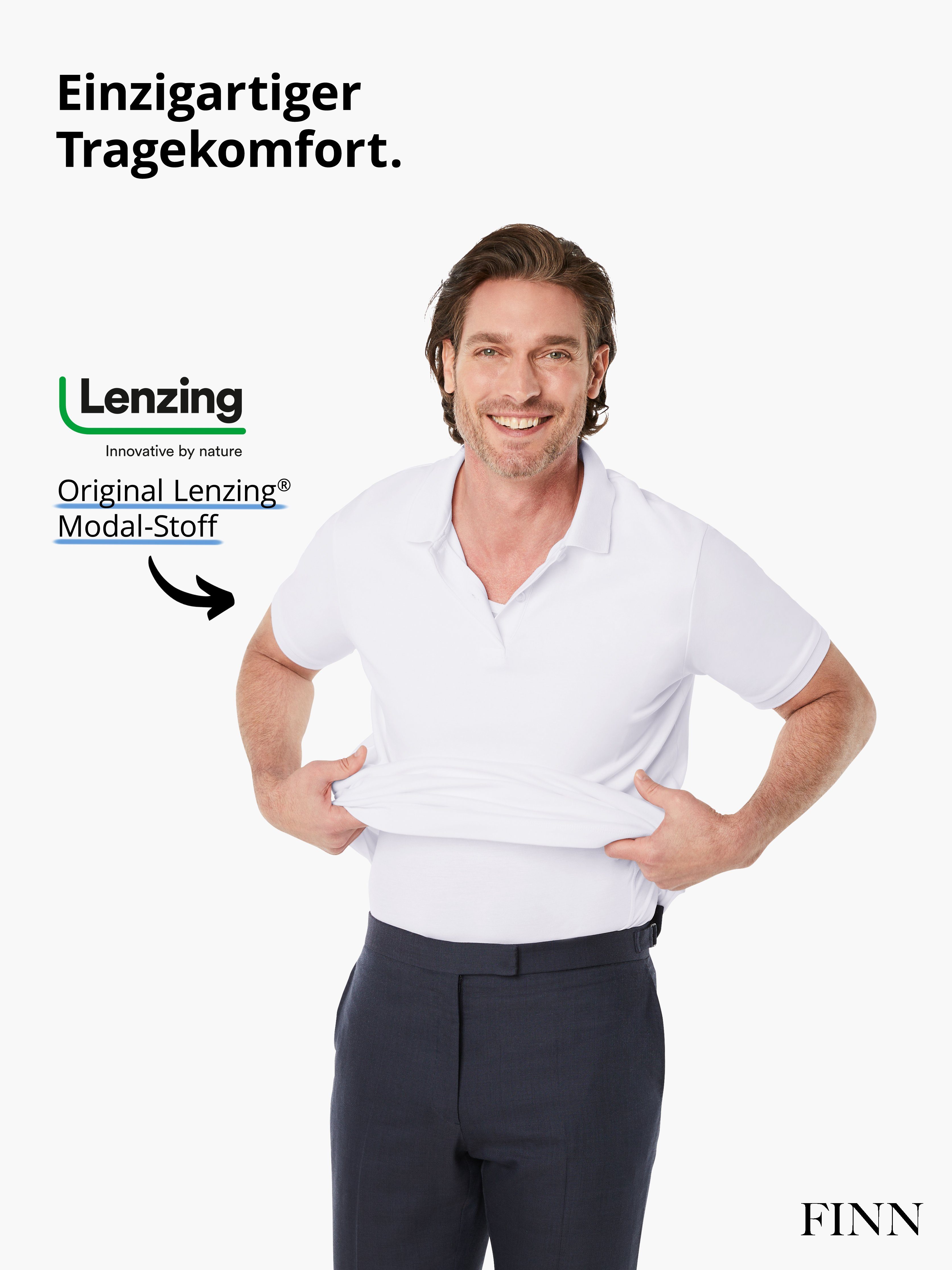 FINN Design Unterhemd Anti-Schweiß Shirt Herren mit Einlage am Rücken und Achselpads Schutz vor Schweißflecken und Schweißgeruch – Bild 4 von 5