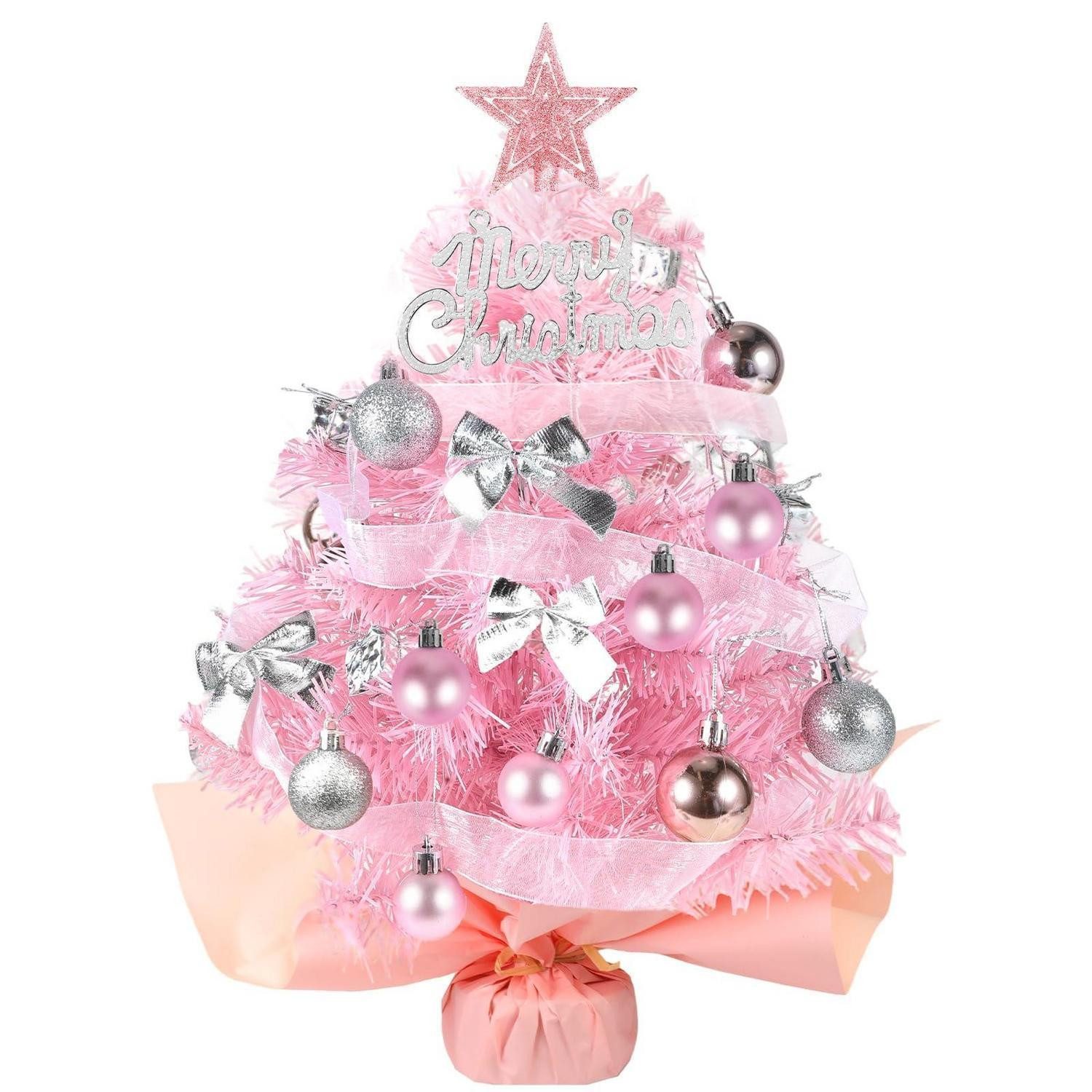 LuxusKollektion Künstlicher Weihnachtsbaum Weihnachtsbaum klein 60cm Rosa mit Deko