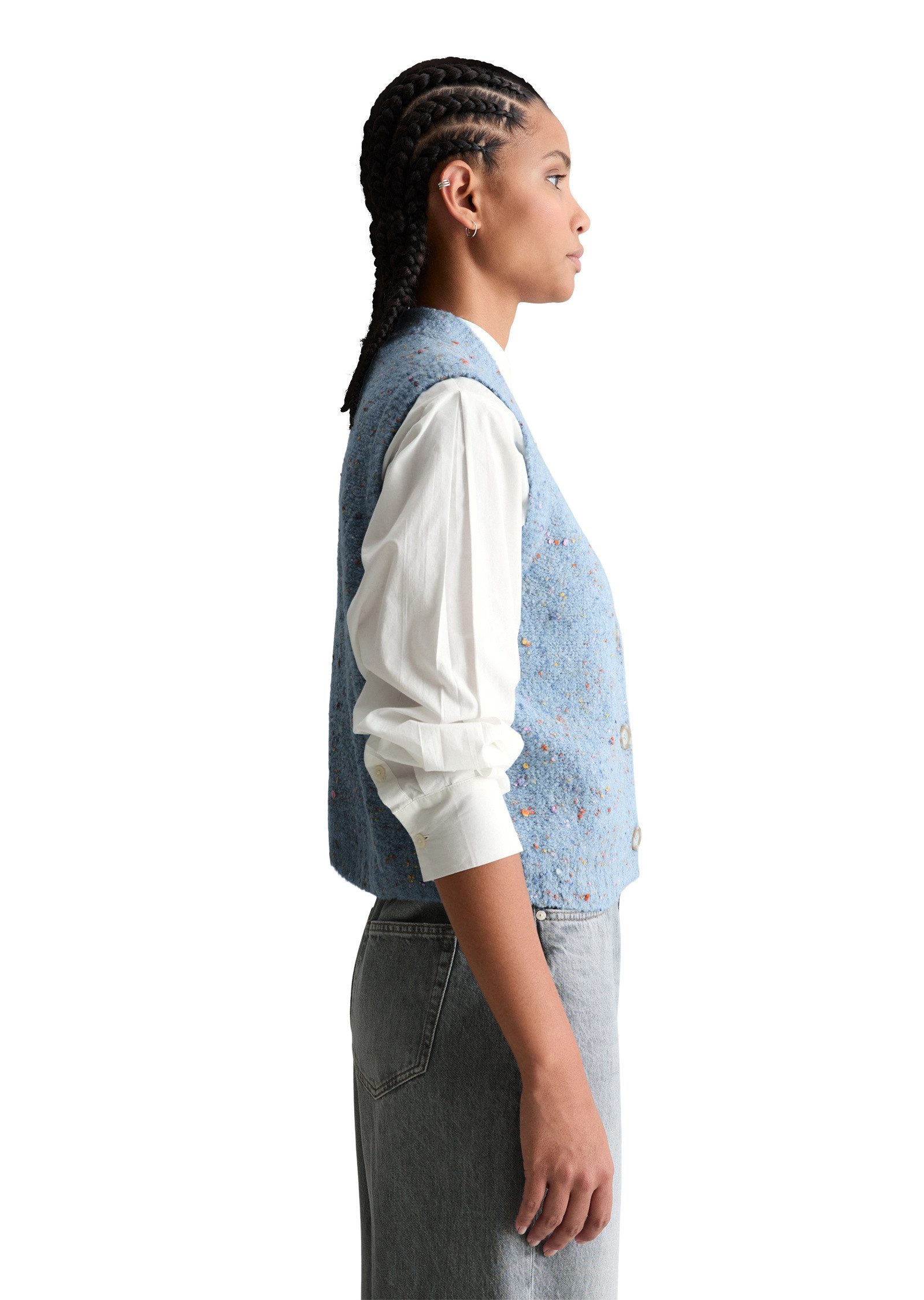 Marc O'Polo DENIM Strickweste aus Schurwolle-Viskose-Mix günstig online kaufen