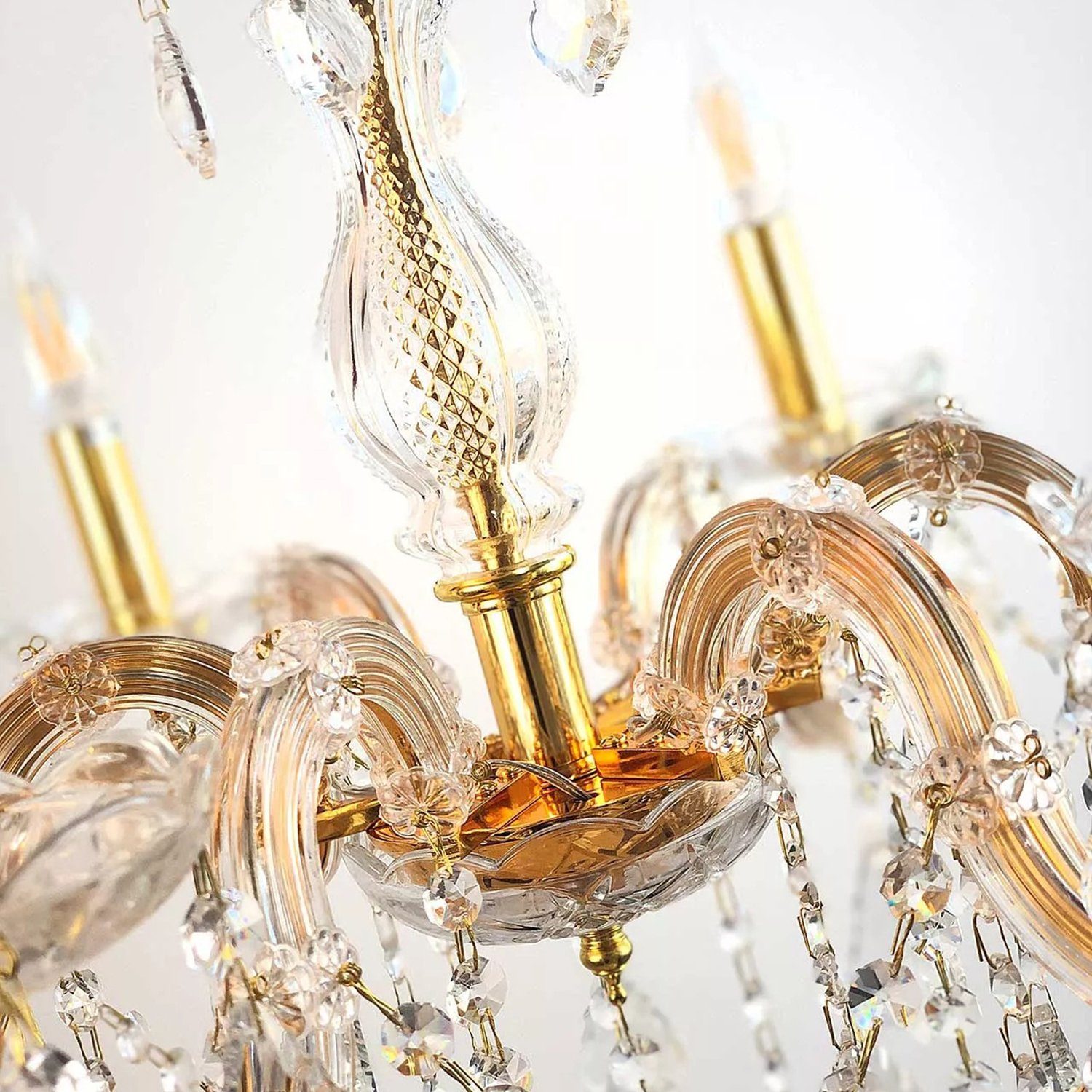 PGA-Lights Kronleuchter Kristall Kronleuchter Gold Ø60cm günstig online kaufen