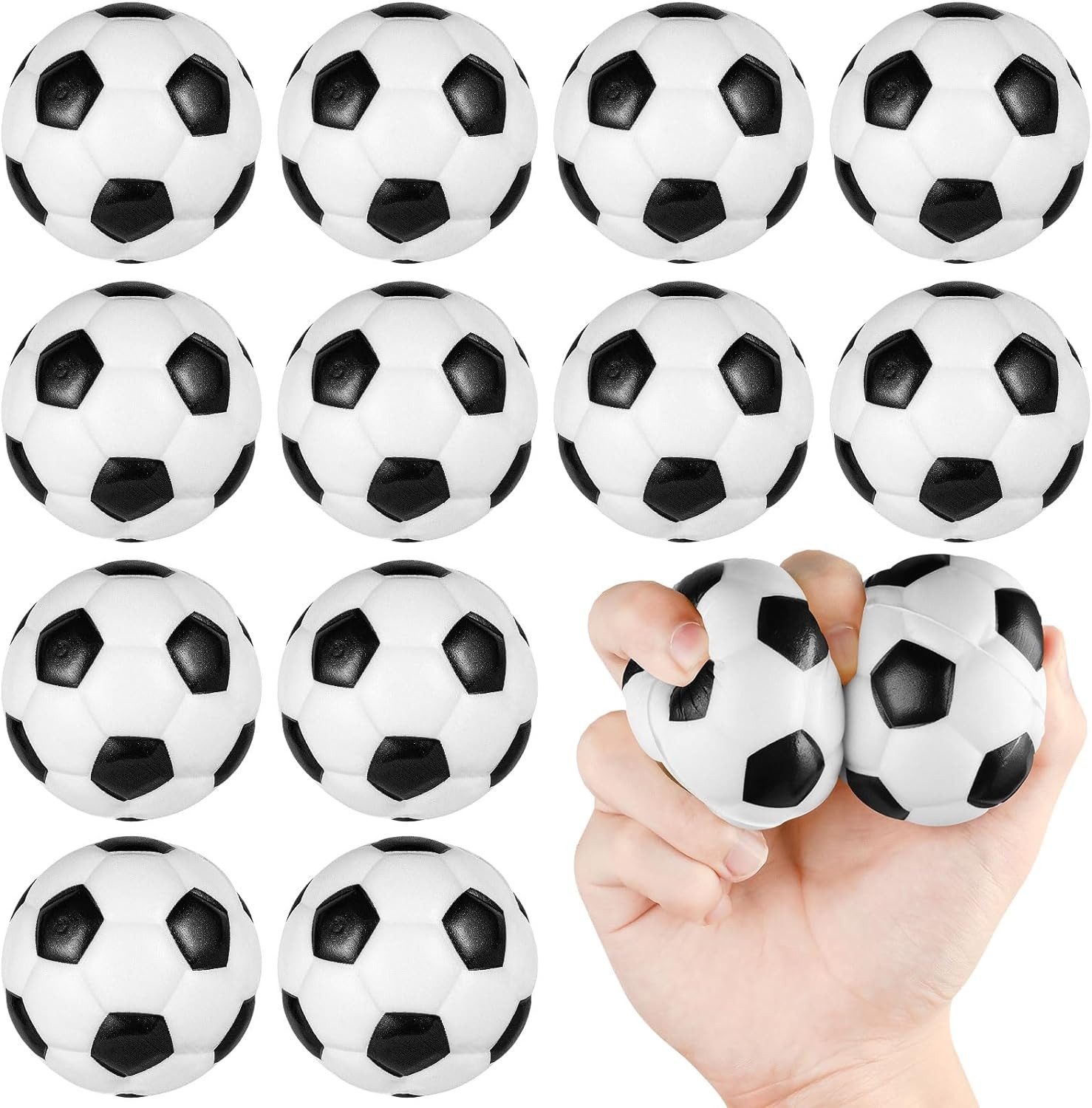 Fivejoy Spielball Stress Bälle, 12 Stück Stressball, Antistressball für Kinder (Erwachsene, Lächeln Gesicht Bälle, 2,3 Zoll Mini Schaum Stressabbau Bälle Stressabbau Spielzeug für Kindergeburtstag Mitgebsel /Gelb /Schwarz-Weiß /Farbe)