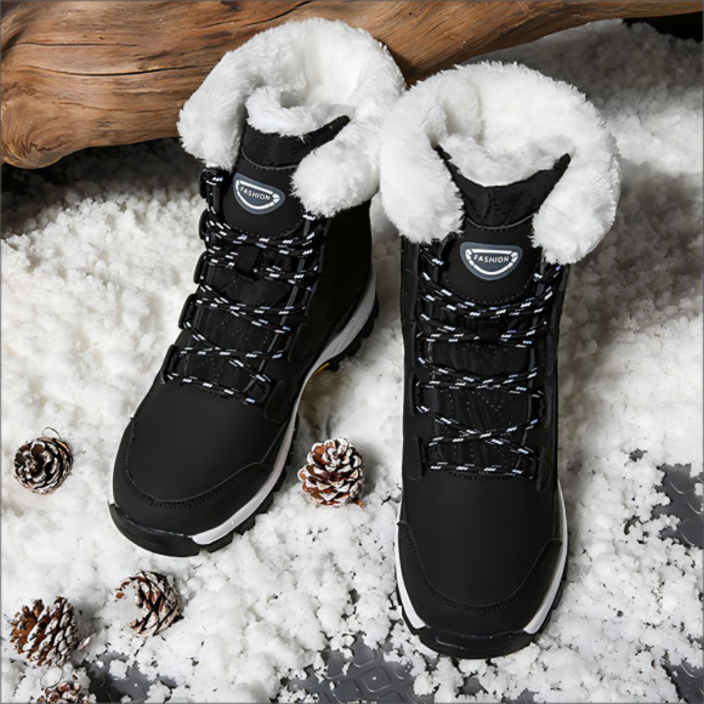 Warm und Schneeschuhe HUSKSWARE Warme rutschfest, High-Top-Schuhe), Wanderschuhe, Stilvoll Schwarz (Outdoor-Schneestiefel, und schön