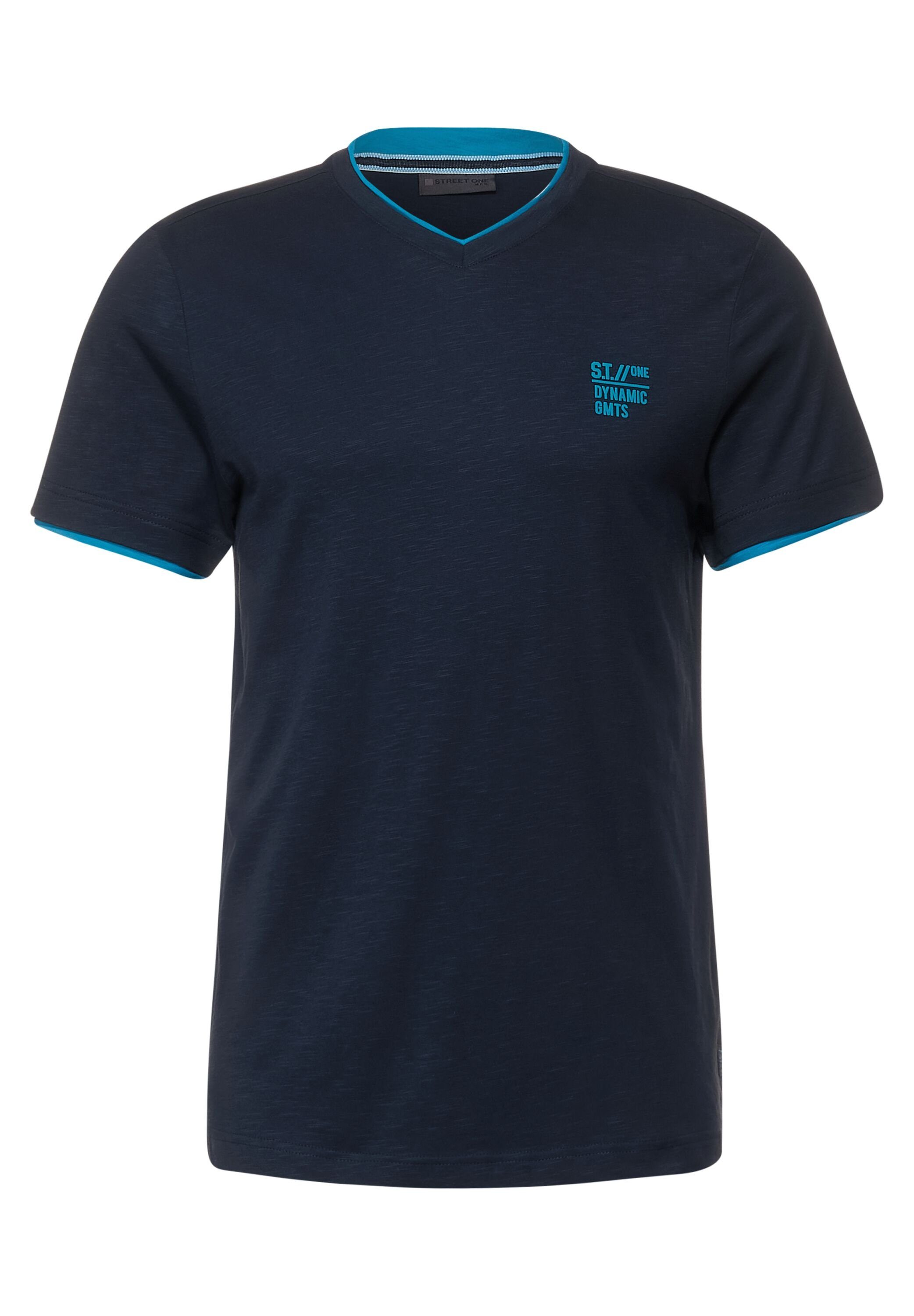 STREET deep MEN navy ONE 2-in-1-Shirt Optik blue 2in1