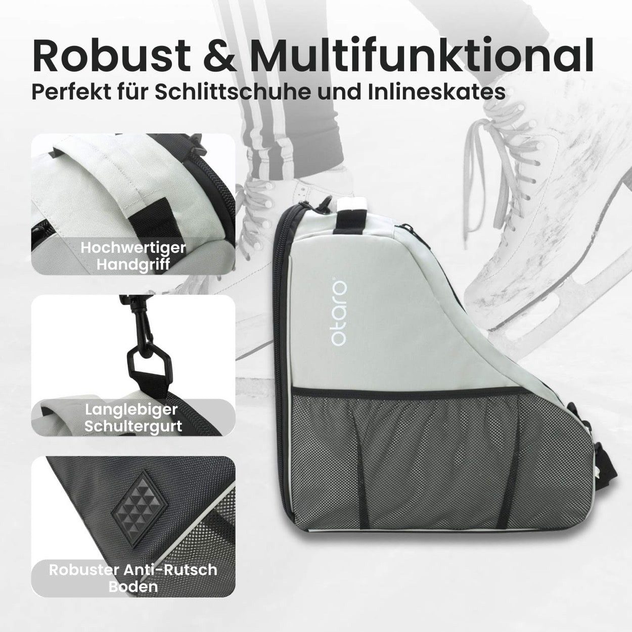 Otaro Sporttasche Schlittschuhtasche mit Schultergurt, Classic 21L Schwarz günstig online kaufen