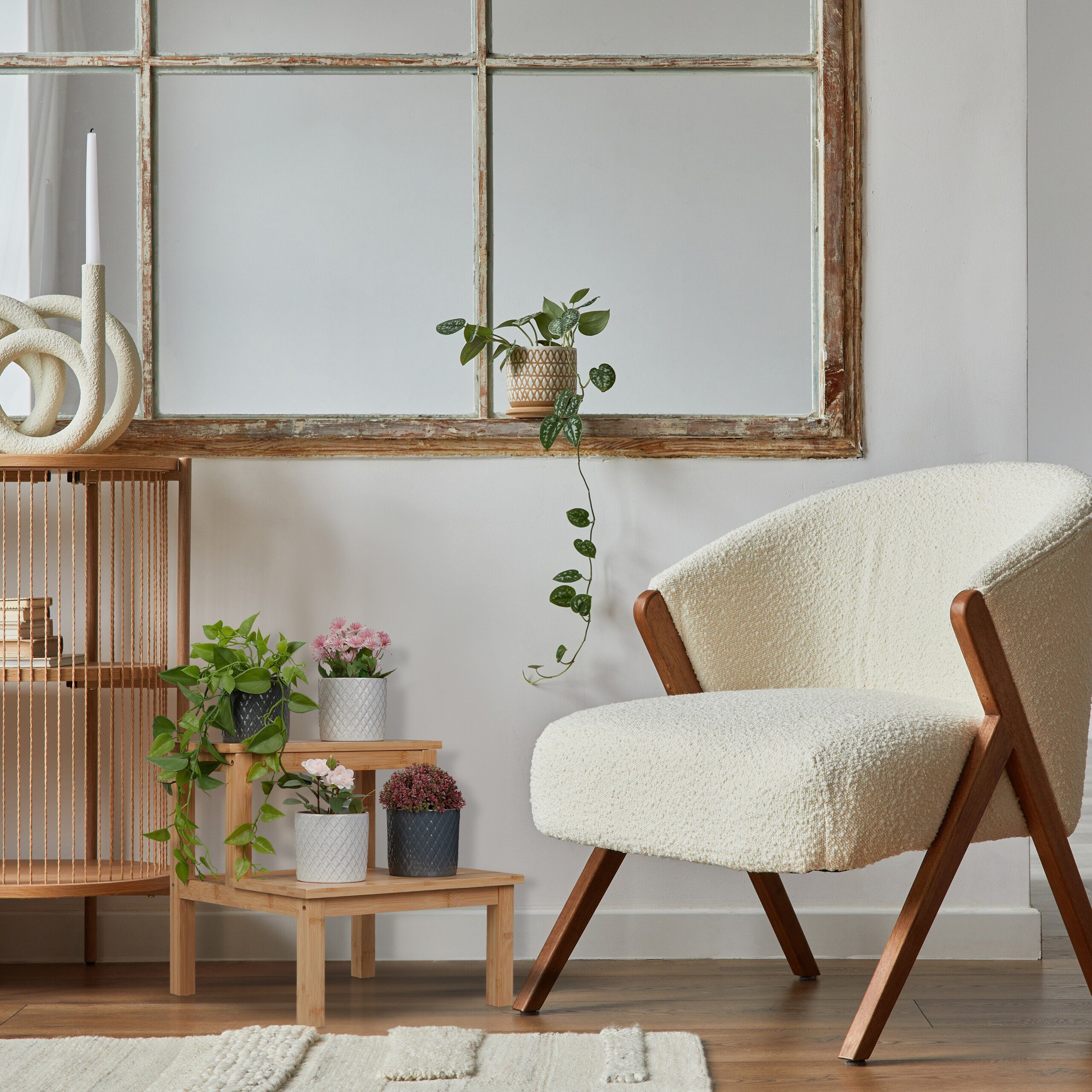 relaxdays Tritthocker Zweistufiger Tritthocker aus Bambus