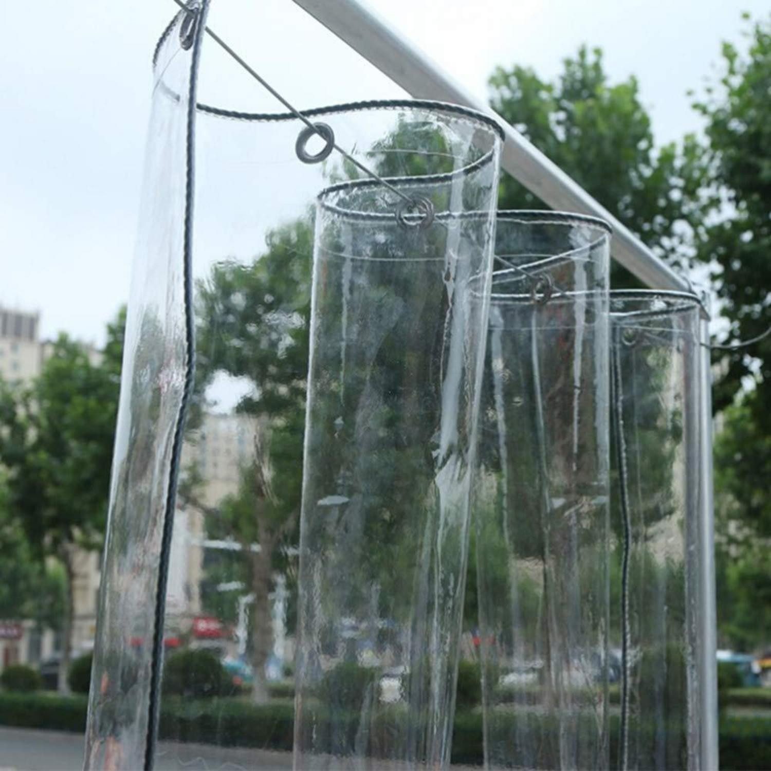 LuxusKollektion Pavillon-Schutzhülle Plane transparent 2x5m Ösen PVC wasserdicht Garten