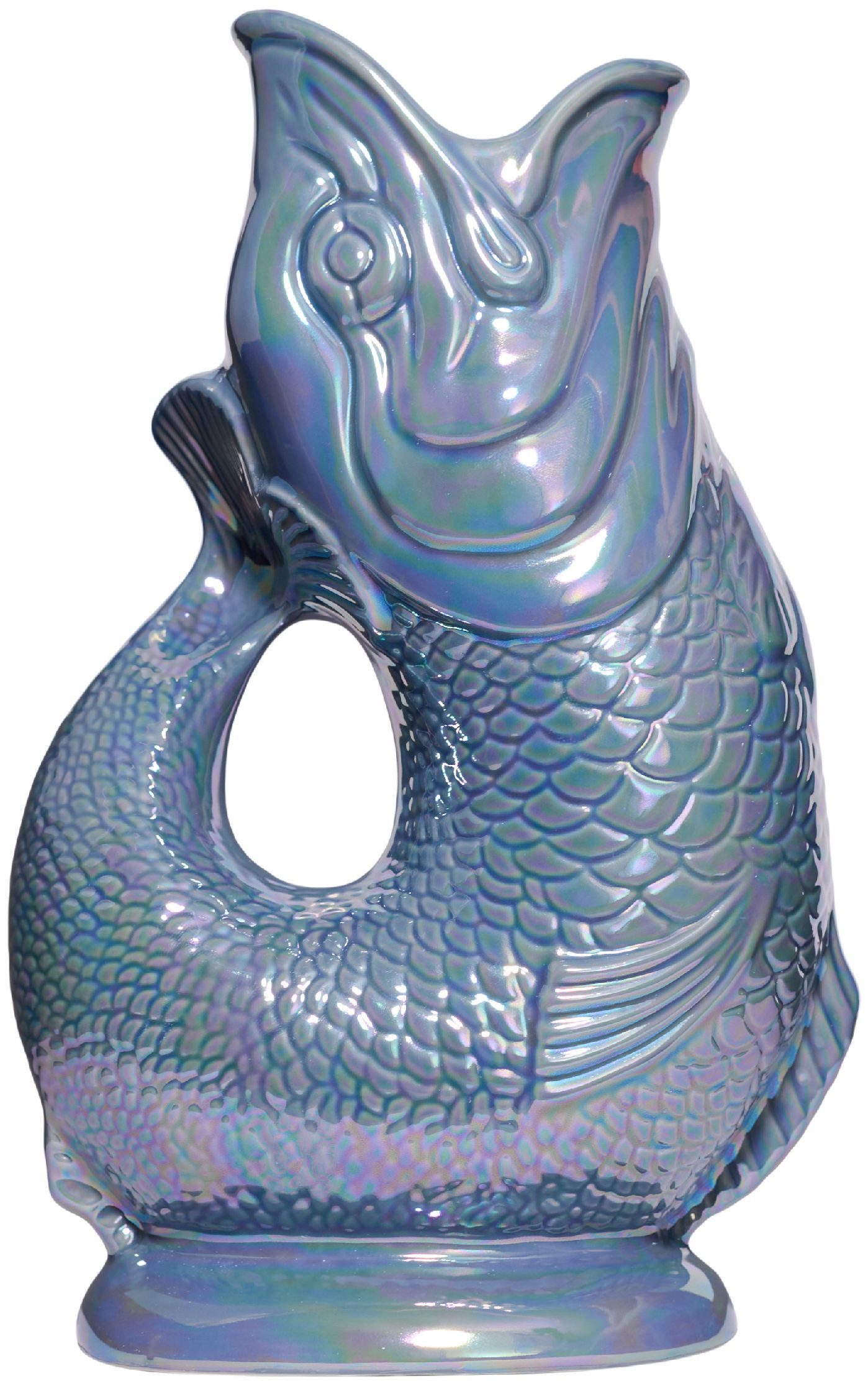 Gluckigluck Wasserkaraffe, (Original Gluggle Jug aus England), mit Gluckergeräusch, handgefertigt, ikonisches Fisch-Design, 1,2 L