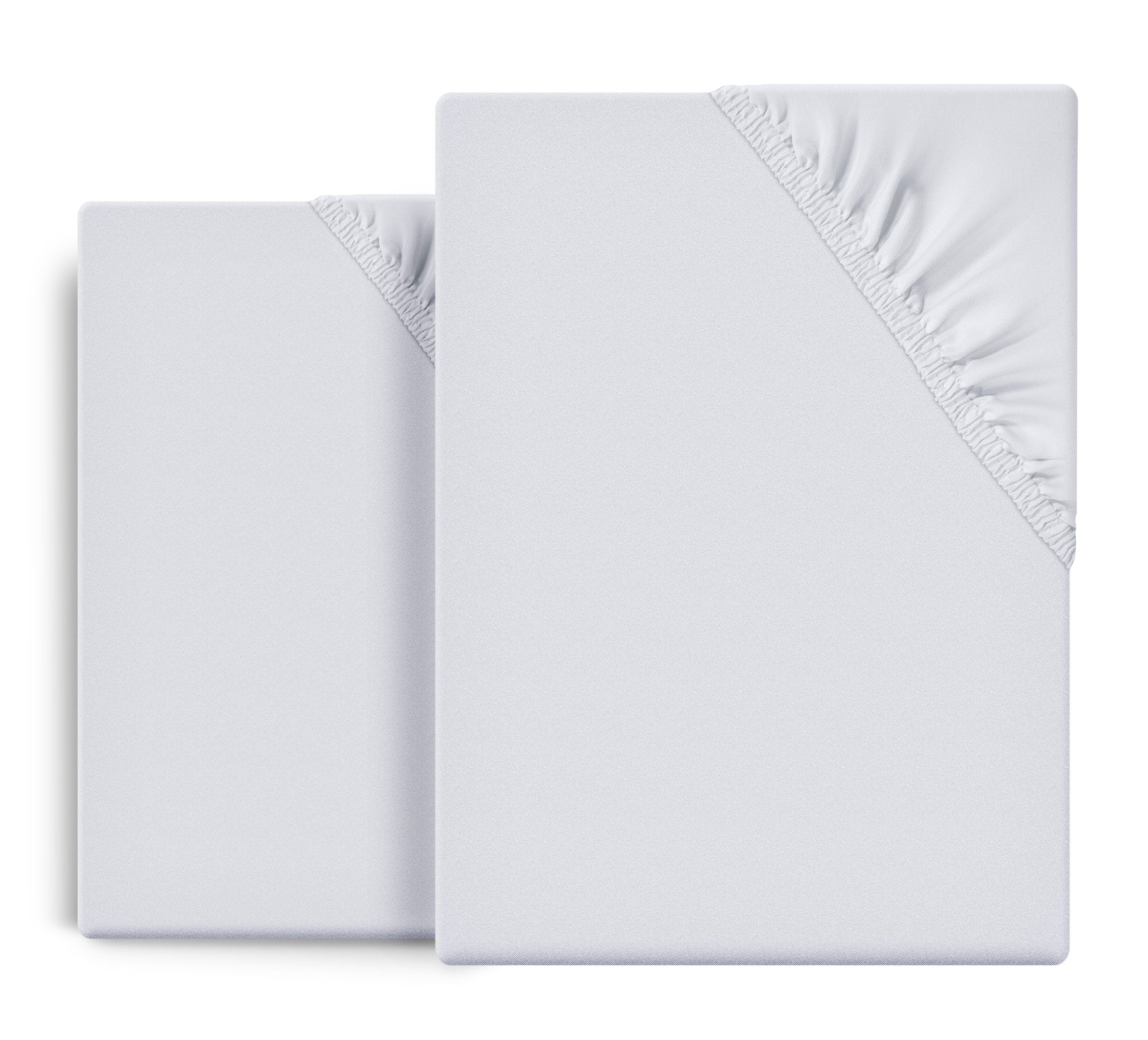 Beautex Spannbettlaken 2er Set Spannbetttuch Bettlaken Premium Baumwolle Je günstig online kaufen
