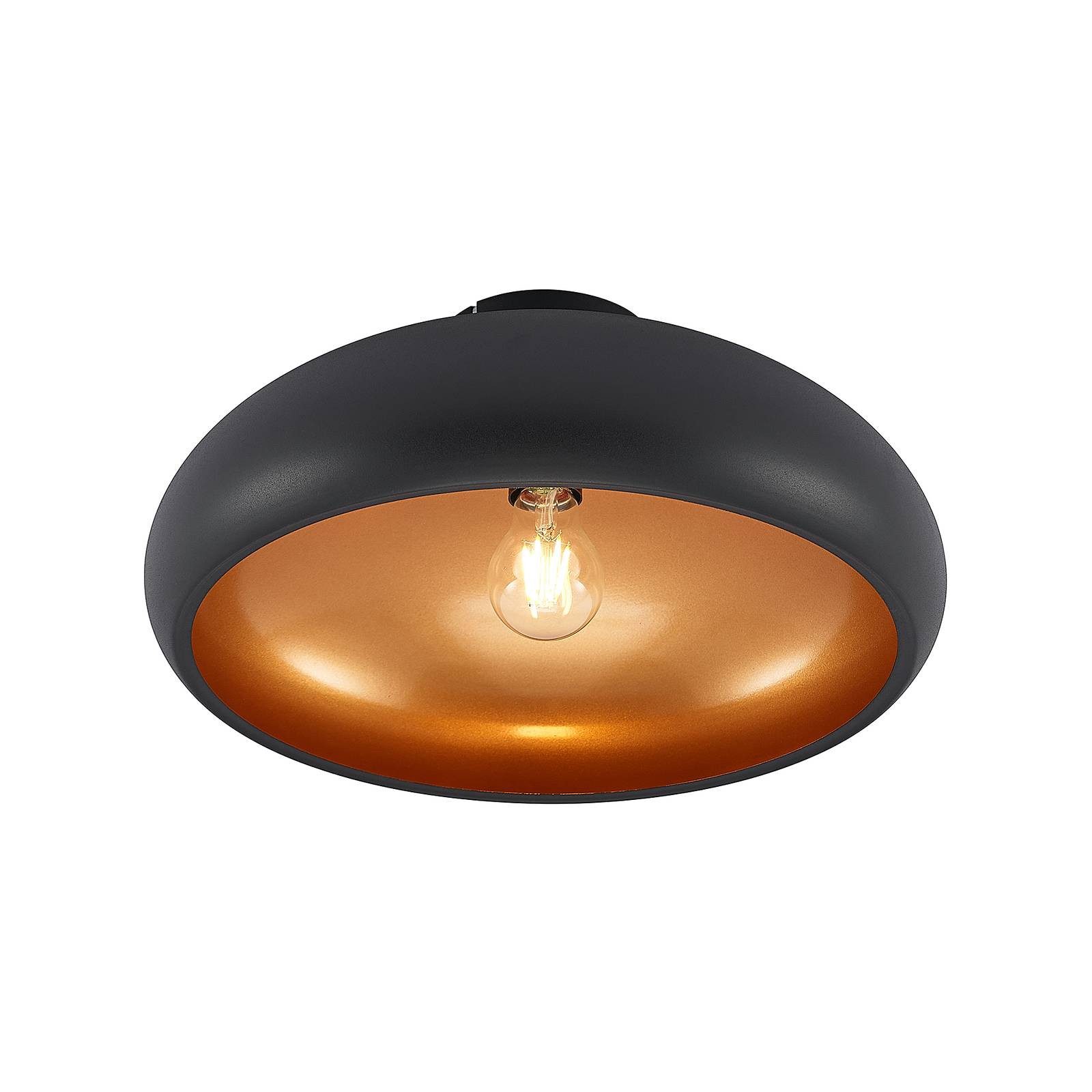 Lindby Deckenleuchten Gerwina, Metall, Schwarz IP20, 1 x 60 W
