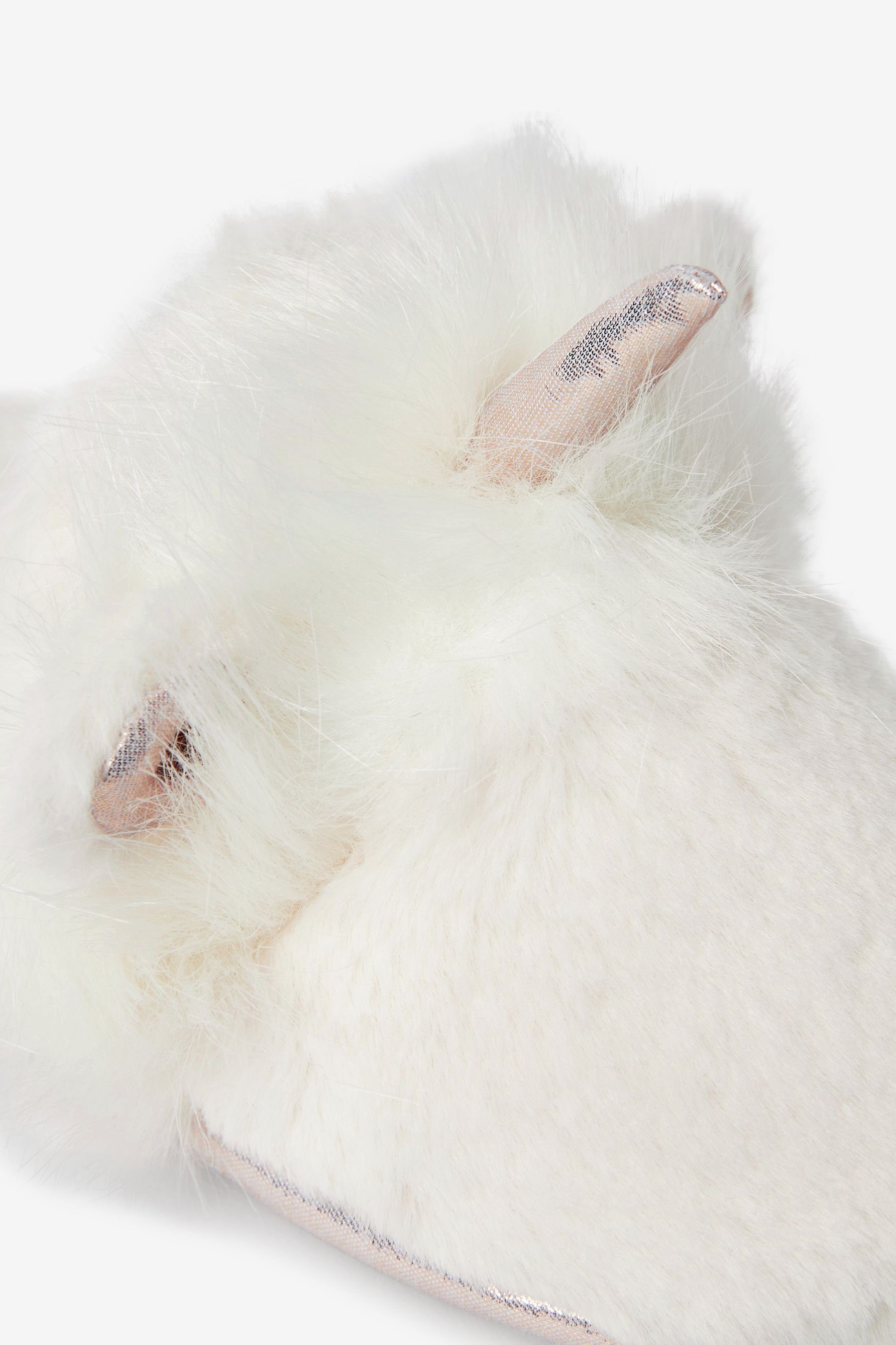 White Pantoletten (1-tlg) Next Hausschuh aus recyceltem Fellimitat Unicorn