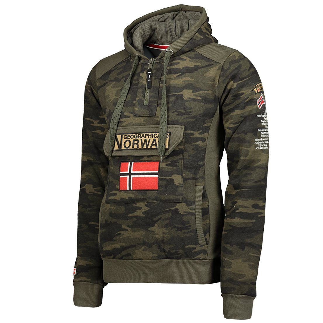 Geographical Norway Kapuzenpullover Gymclass by leyoley mit großer Bauchtasche und warmer Kapuze