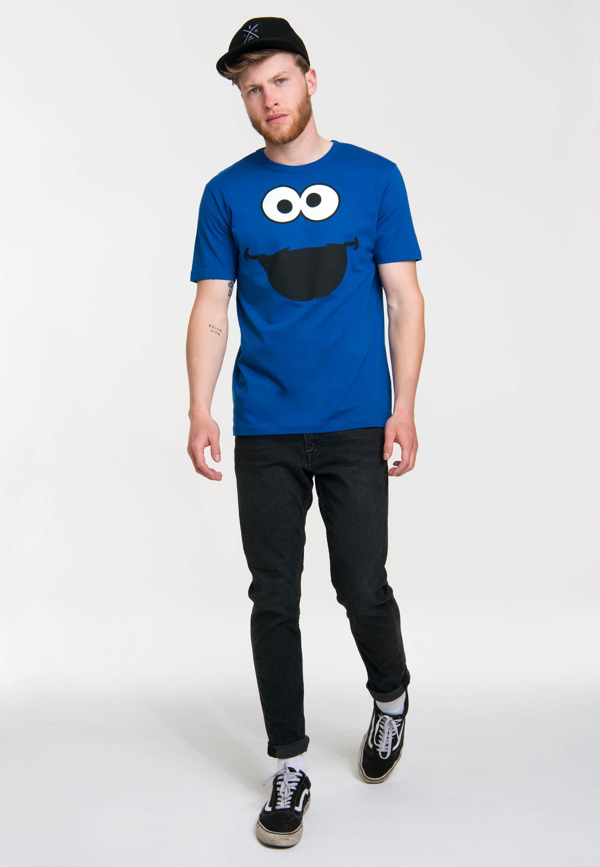 LOGOSHIRT T-Shirt Krümelmonster - Cookie Monster mit süßem Print