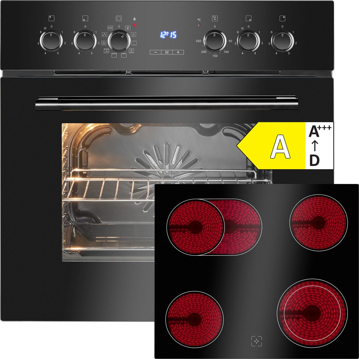 BOMANN Elektro-Herd-Set EHBC 7938, Herd-Kochfeld-Kombination, 60cm, Grill Heißluft