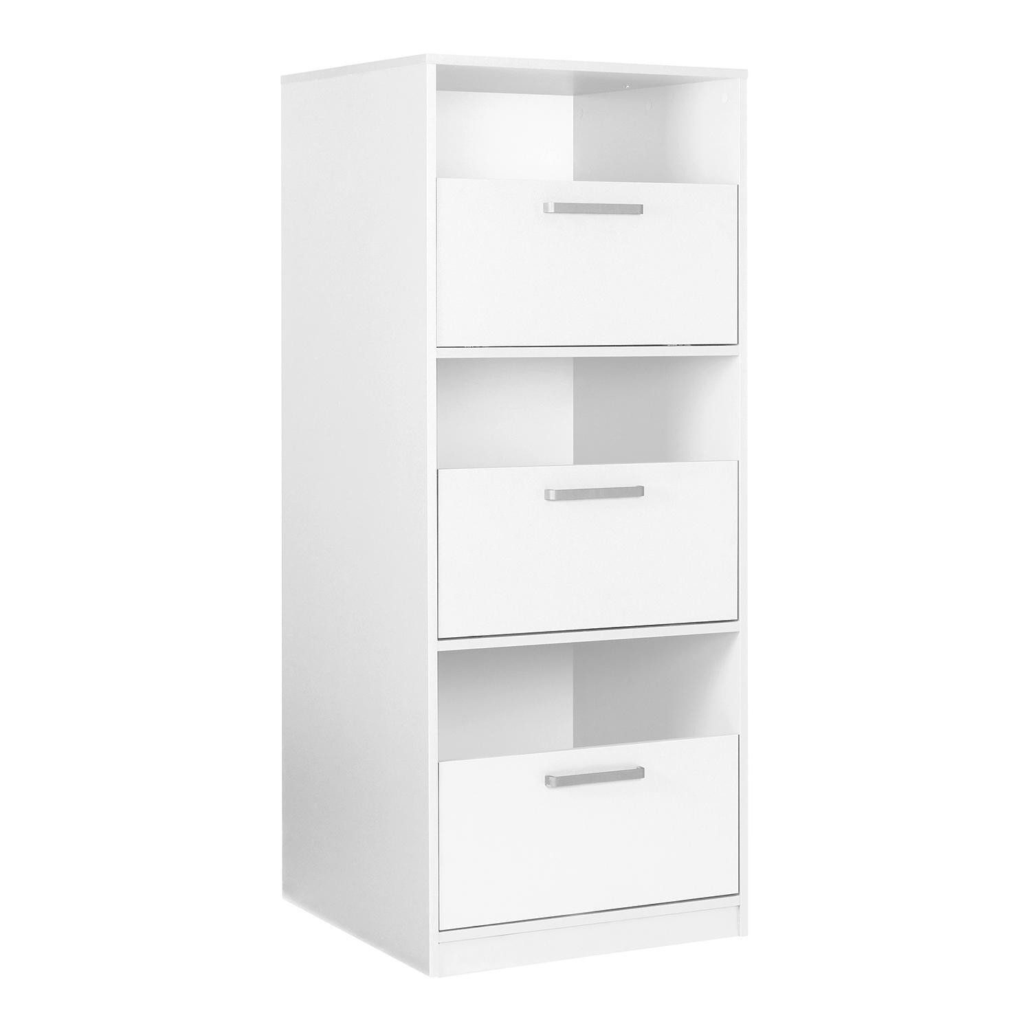 Inter Link Mehrzweckschrank LIFESTYLE STUDIO FLOW, Weiß Dekor, 3 Klappen, B 67 x H 164 x T 68 cm