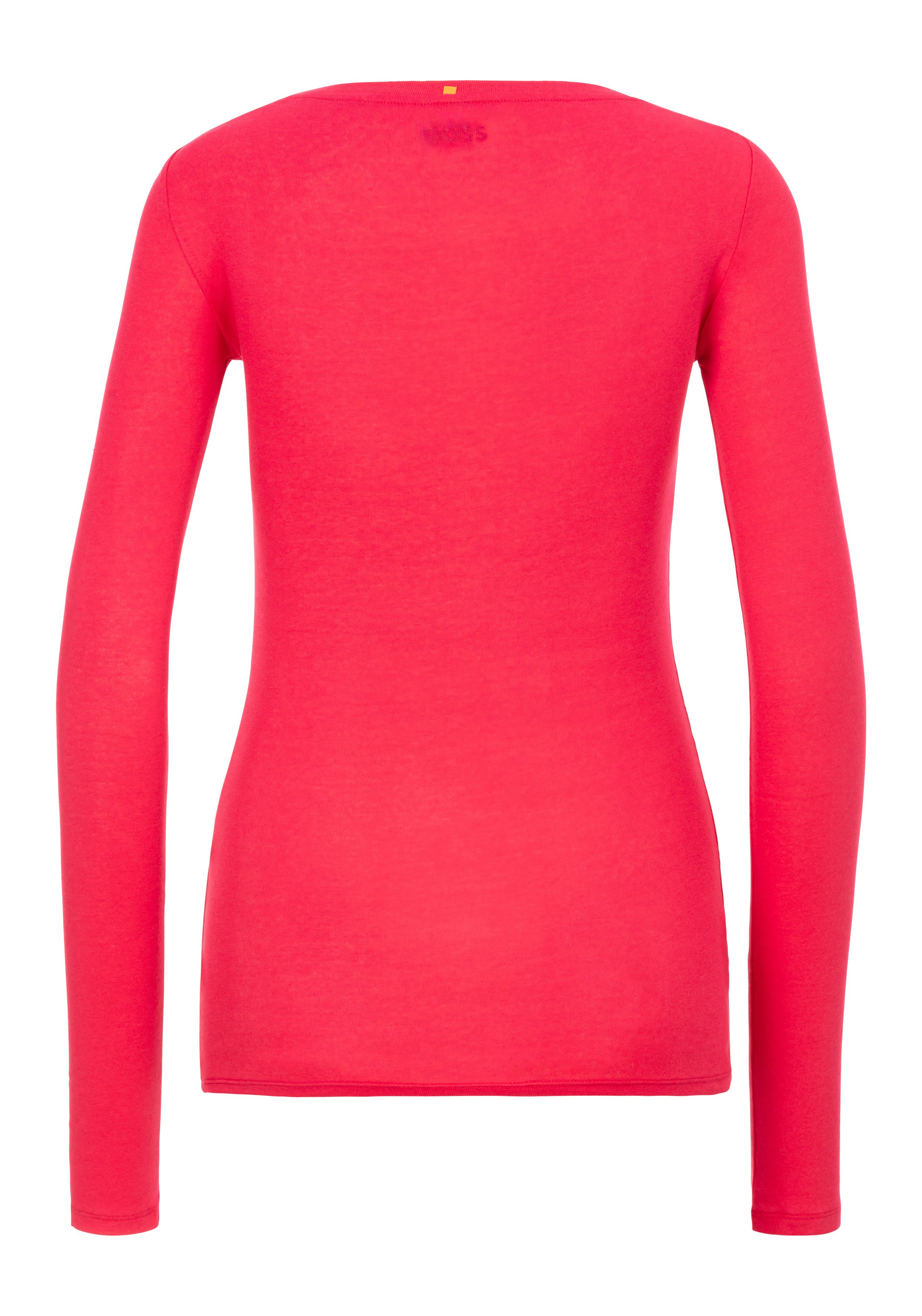 BOSS ORANGE Langarmshirt Elayer Premium Damenmode mit tiefem Ausschnitt günstig online kaufen