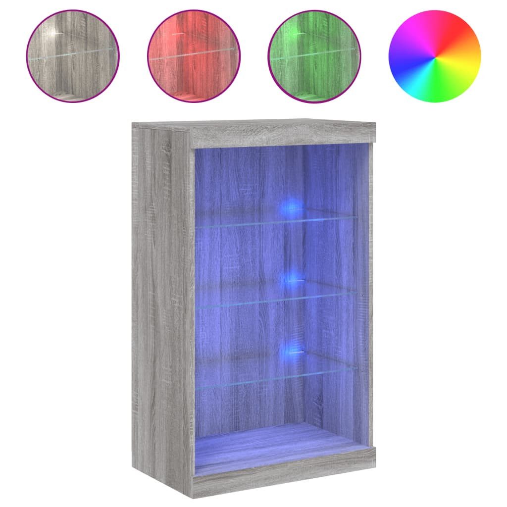vidaXL Sideboard Sideboard mit LED-Leuchten Grau günstig online kaufen