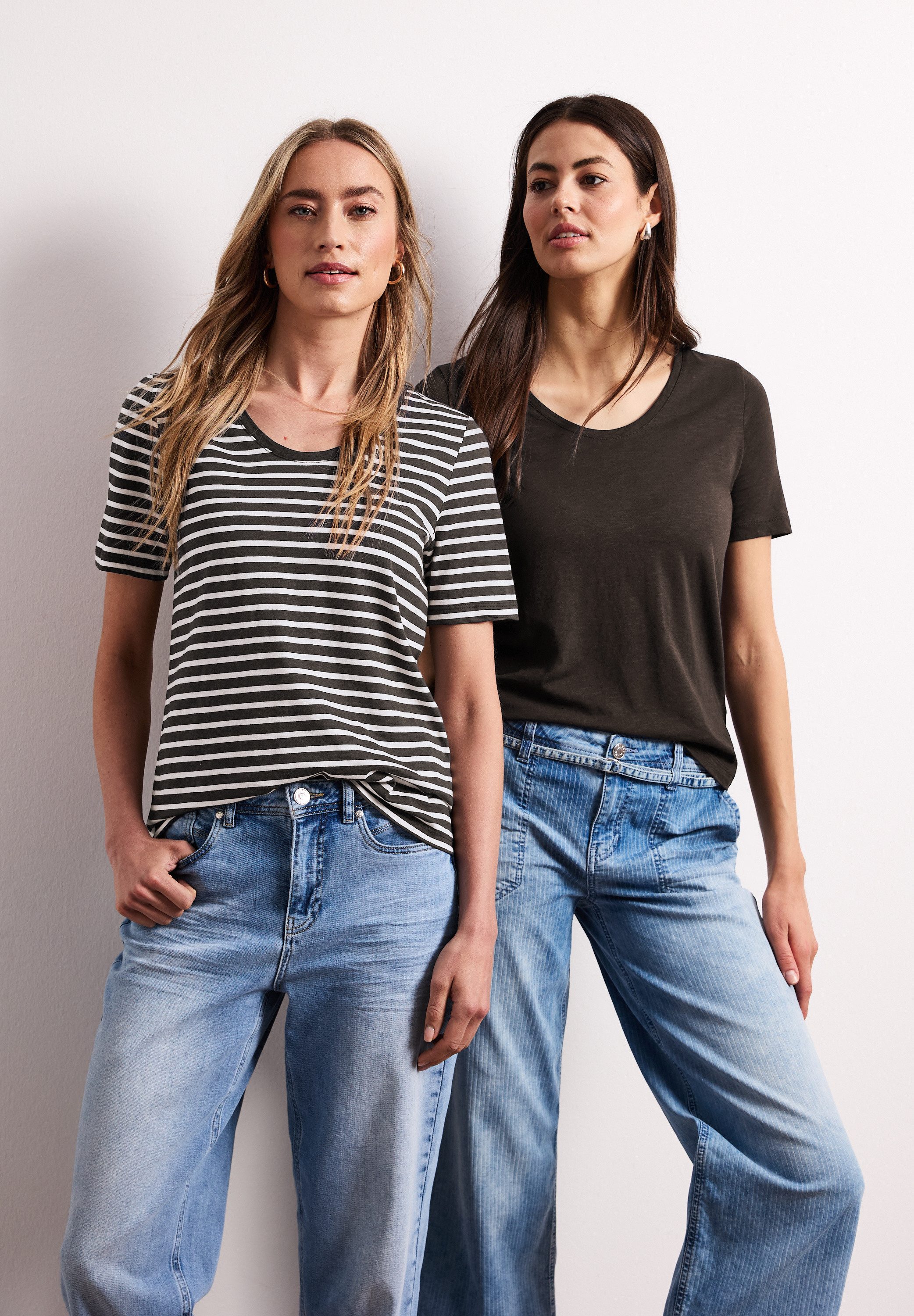 STREET ONE T-Shirt mit abgerundetem V-Ausschnitt – Bild 4 von 5