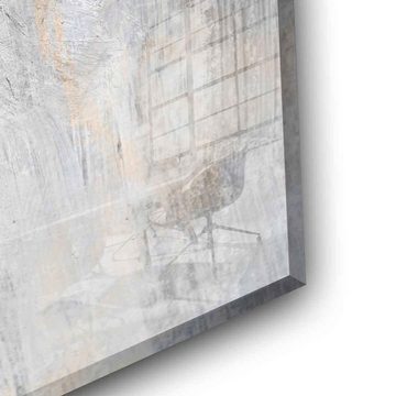 DOTCOMCANVAS® Acrylglasbild Somewhere out there - Acrylglas, Acrylglasbild grau beige moderne abstrakte Kunst Druck Wandbild
