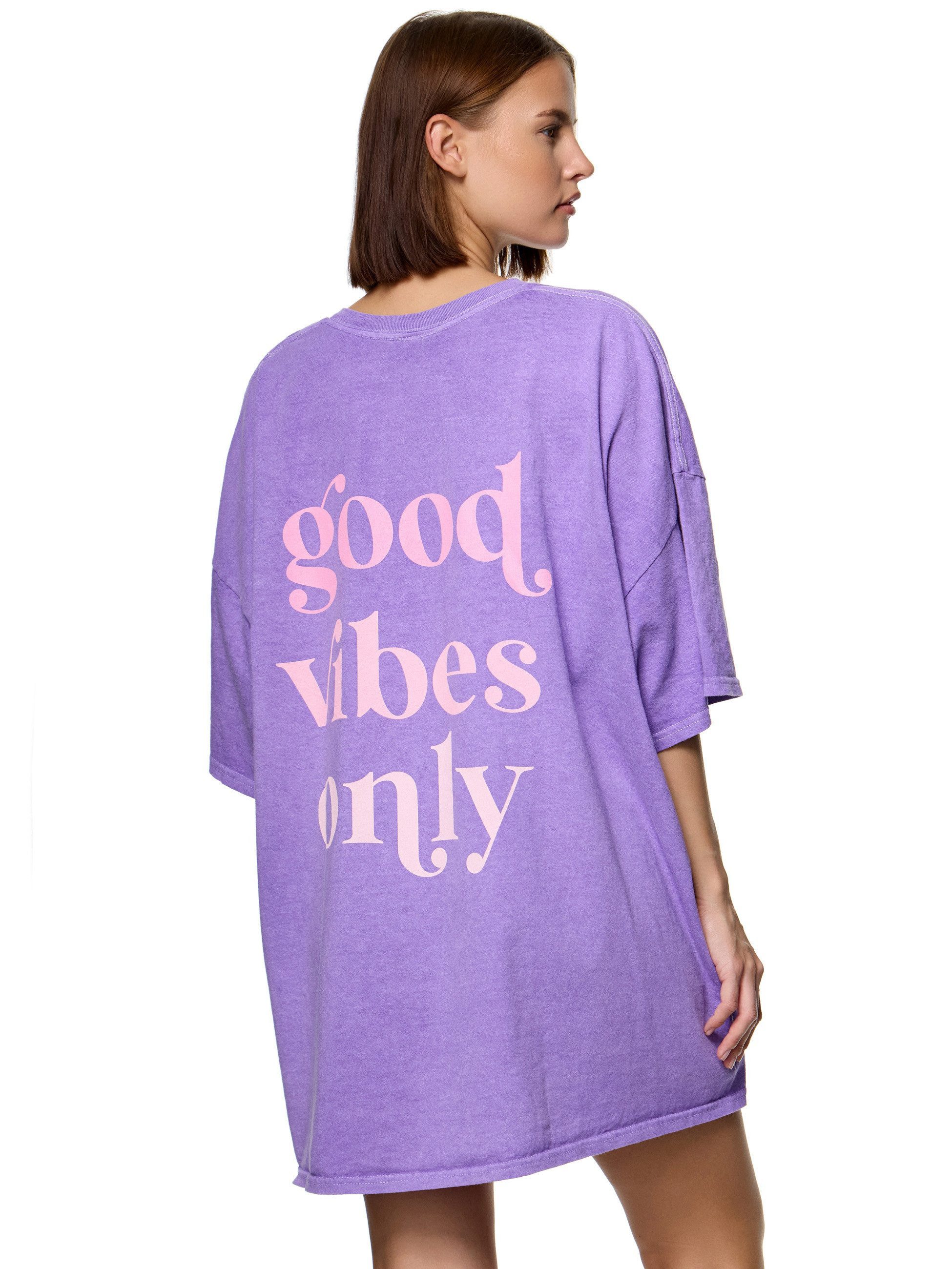 Worldclassca Longshirt Worldclassca Oversized VIBES Print T-Shirt lang Tee günstig online kaufen